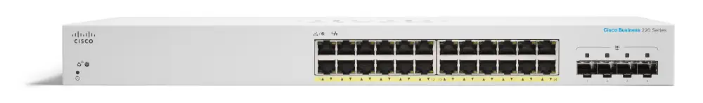 CISCO CBS220-24FP-4G 24-PORT 10/100/1000 POE SWITCH, 4X SFP, 382W