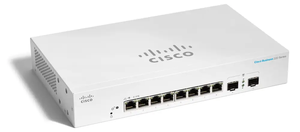 CISCO CBS220-8T-E-2G 8-PORTS 10/100/1000 SWITCH, 2X SFP