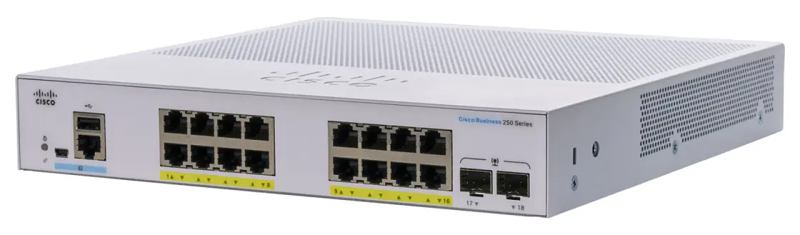 CISCO CBS250-16P-2G 16-PORT 10/100/1000 POE SWITCH, 2X SFP, 120W