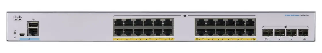 CISCO CBS250-24PP-4G 24-PORT 10/100/1000 POE SWITCH, 4X SFP, 100W