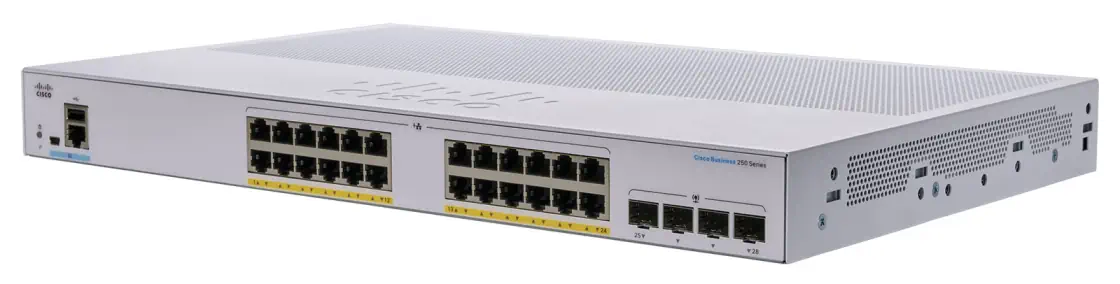 CISCO CBS250-24PP-4G 24-PORT 10/100/1000 POE SWITCH, 4X SFP, 100W
