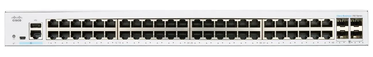 CISCO CBS250-48T-4X 48-PORTOVÝ 10/100/1000 SPÍNAČ, 4X SFP+