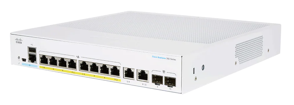 CISCO CBS250-8PP-E-2G 8-PORTS 10/100/1000 PO SWITCH, 2X RJ45/SFP COMBO, 45W