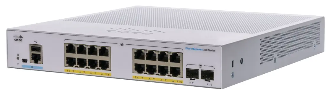 CISCO CBS350-16FP-2G 16-PORTS 10/100/1000 PO SWITCH, 2X SFP, 240W