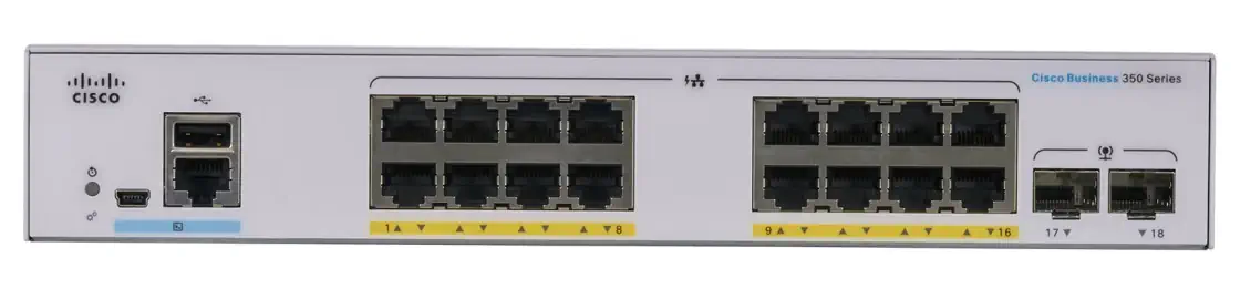 CISCO CBS350-16P-2G 16-PORTS 10/100/1000 POE SWITCH, 2X SFP, 120W