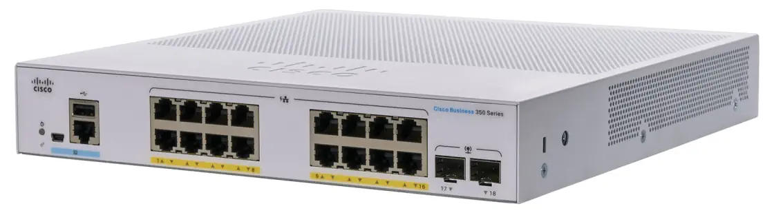 CISCO CBS350-16P-2G 16-PORTS 10/100/1000 POE SWITCH, 2X SFP, 120W