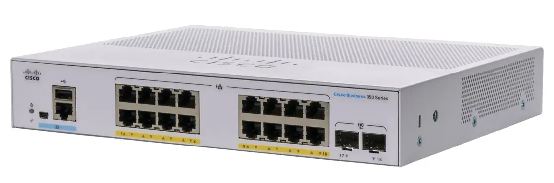 CISCO CBS350-16P-E-2G 16-PORTS 10/100/1000 POE SWITCH, 2X SFP, 120W