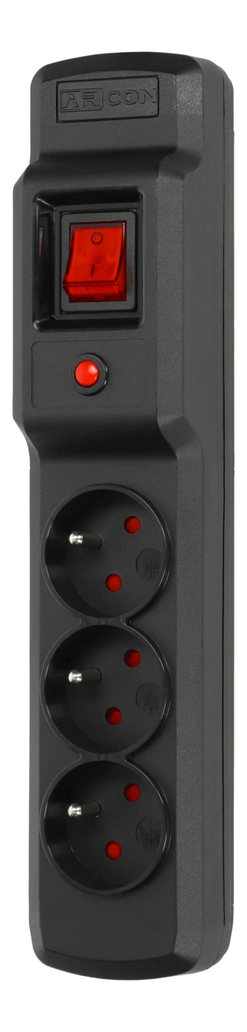 ARMAC MULTI M3 PROTECTING POWER STRIP 3X SOCKETS, 5M CABLE, BLACK