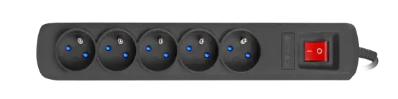 ARMAC R5 PROTECTING POWER STRIP 5X SOCKETS, 1.5M CABLE, BLACK