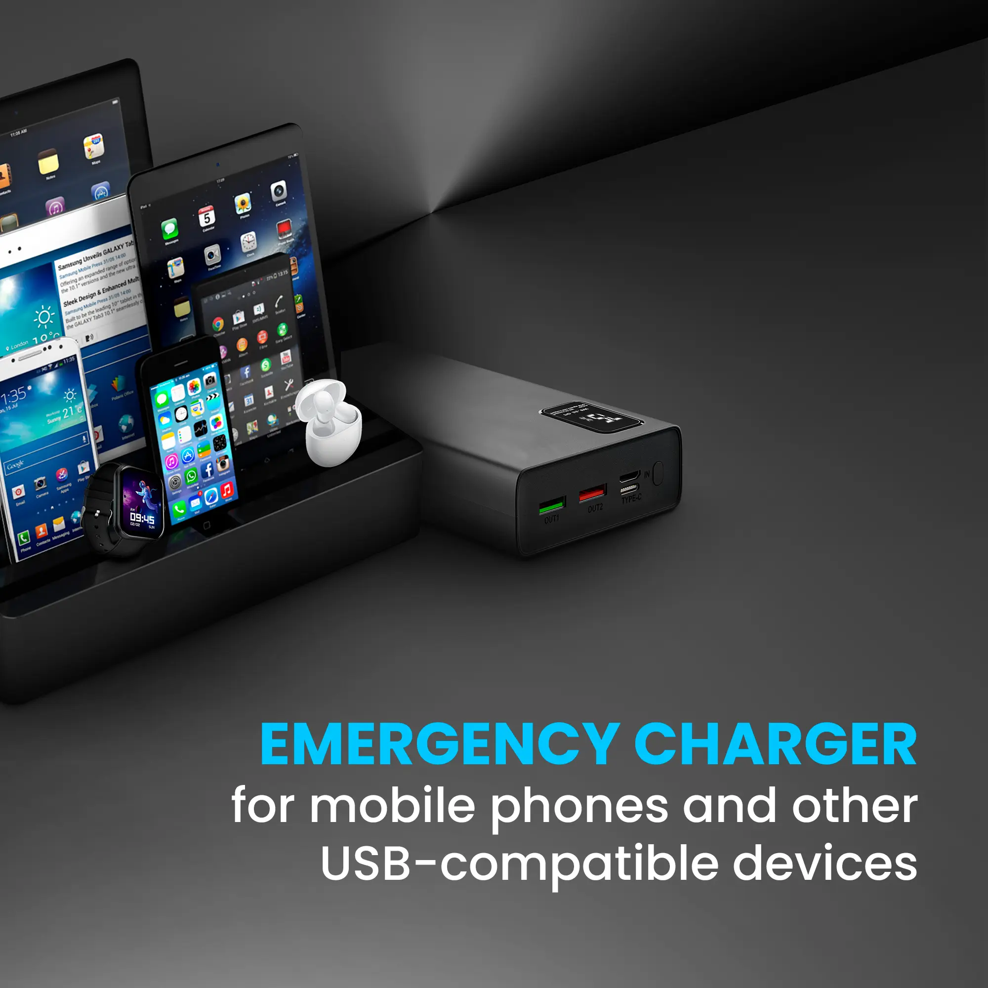 EXTRALINK EPB-068 20000MAH FAST CHARGING POWER BANK NEGRO