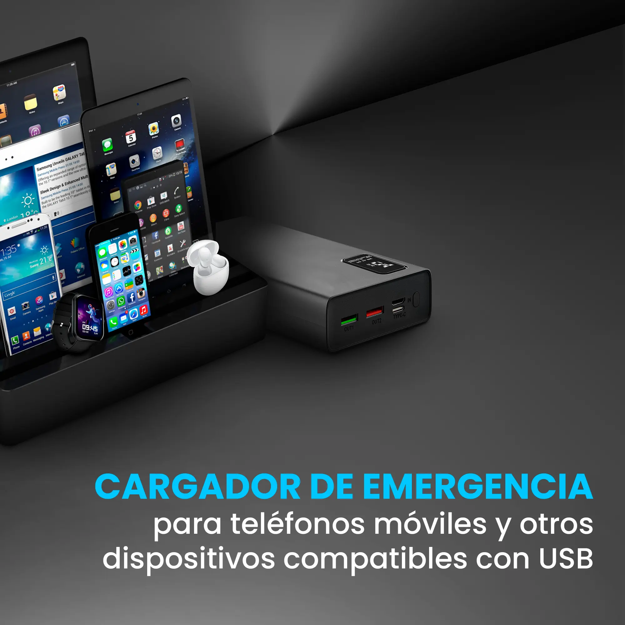 EXTRALINK EPB-068 20000MAH FAST CHARGING POWER BANK NEGRO