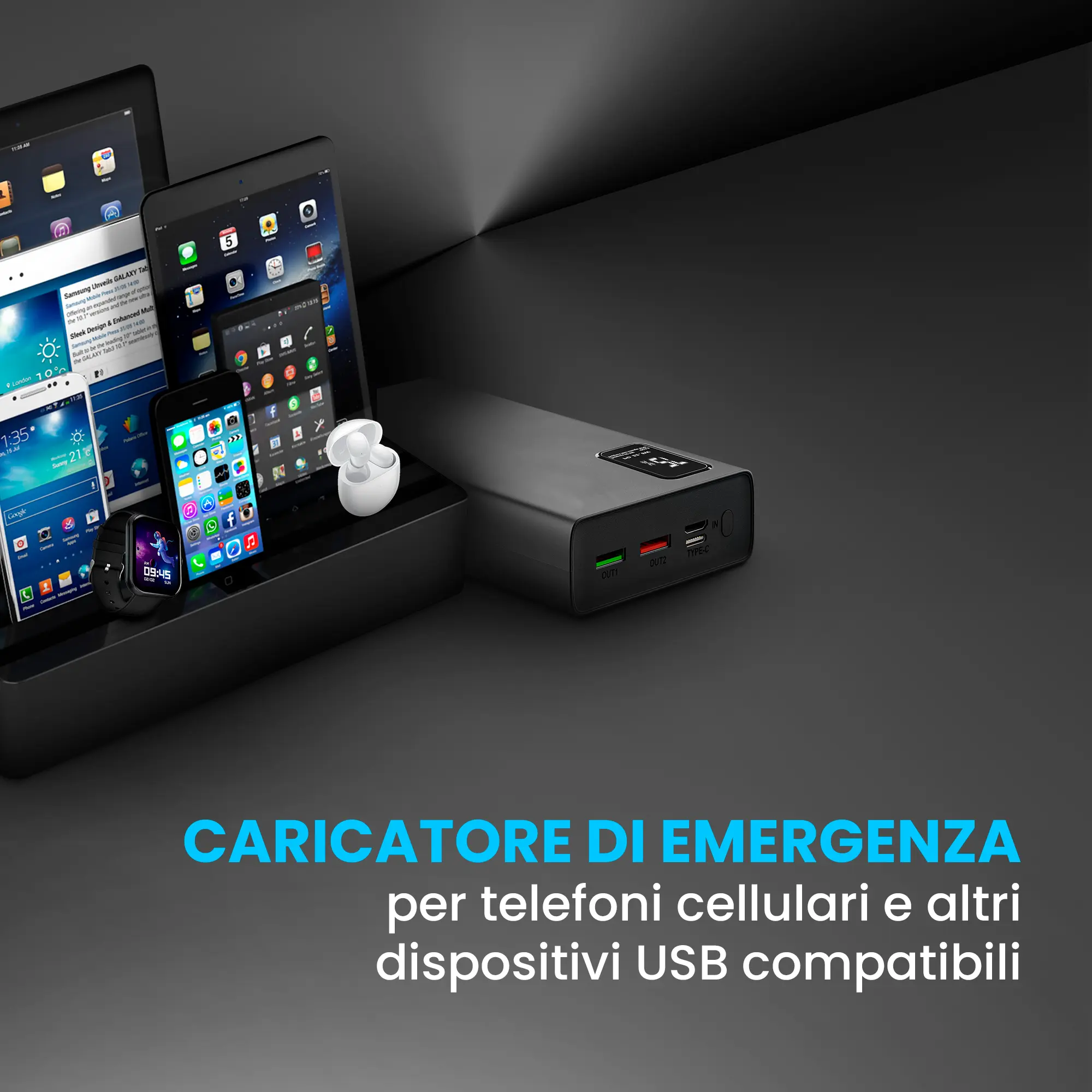 EXTRALINK EPB-068 20000MAH RICARICA RAPIDA POWER BANK NERO
