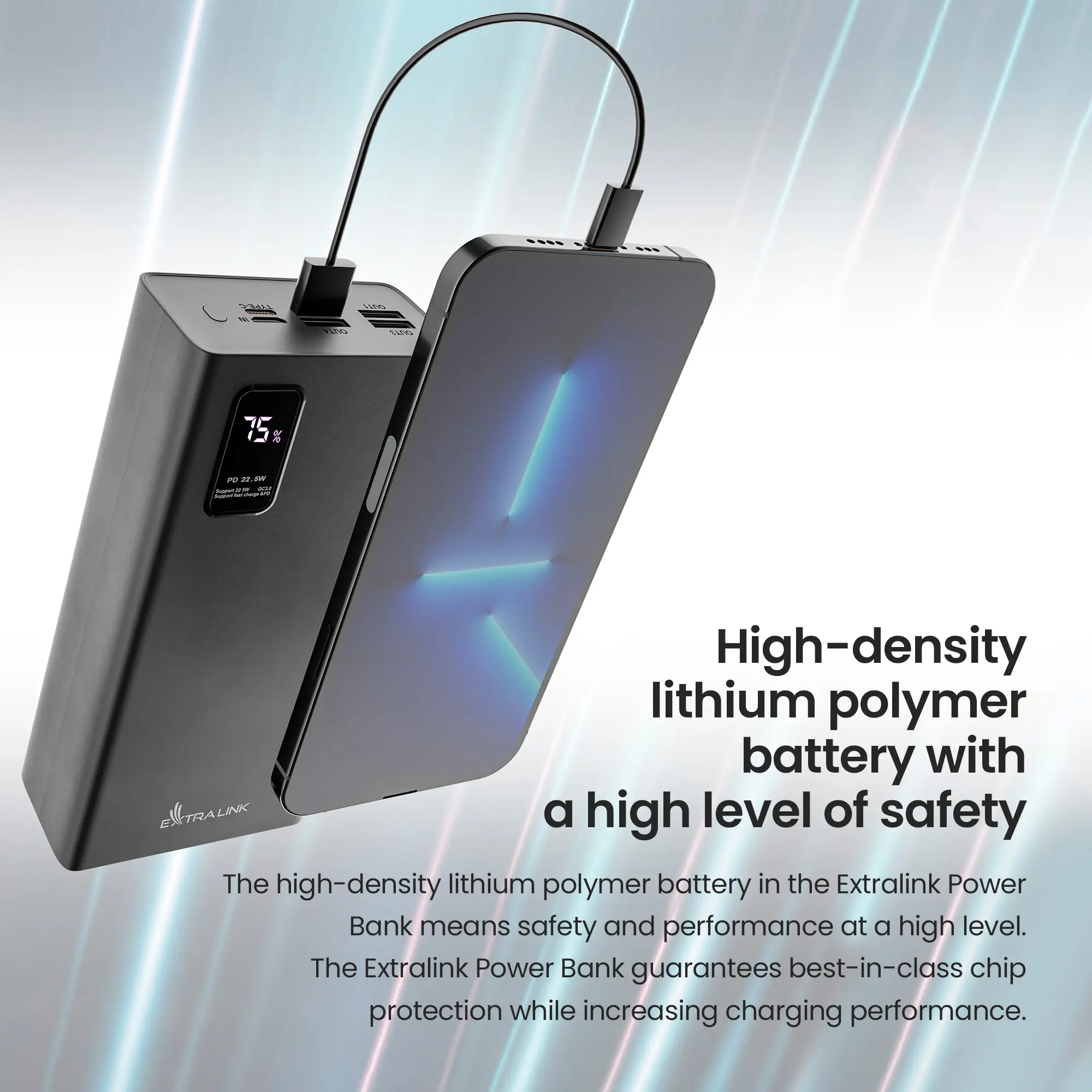 EXTRALINK EPB-069 30000MAH БЫСТРАЯ ЗАРЯДКА POWER BANK BLACK