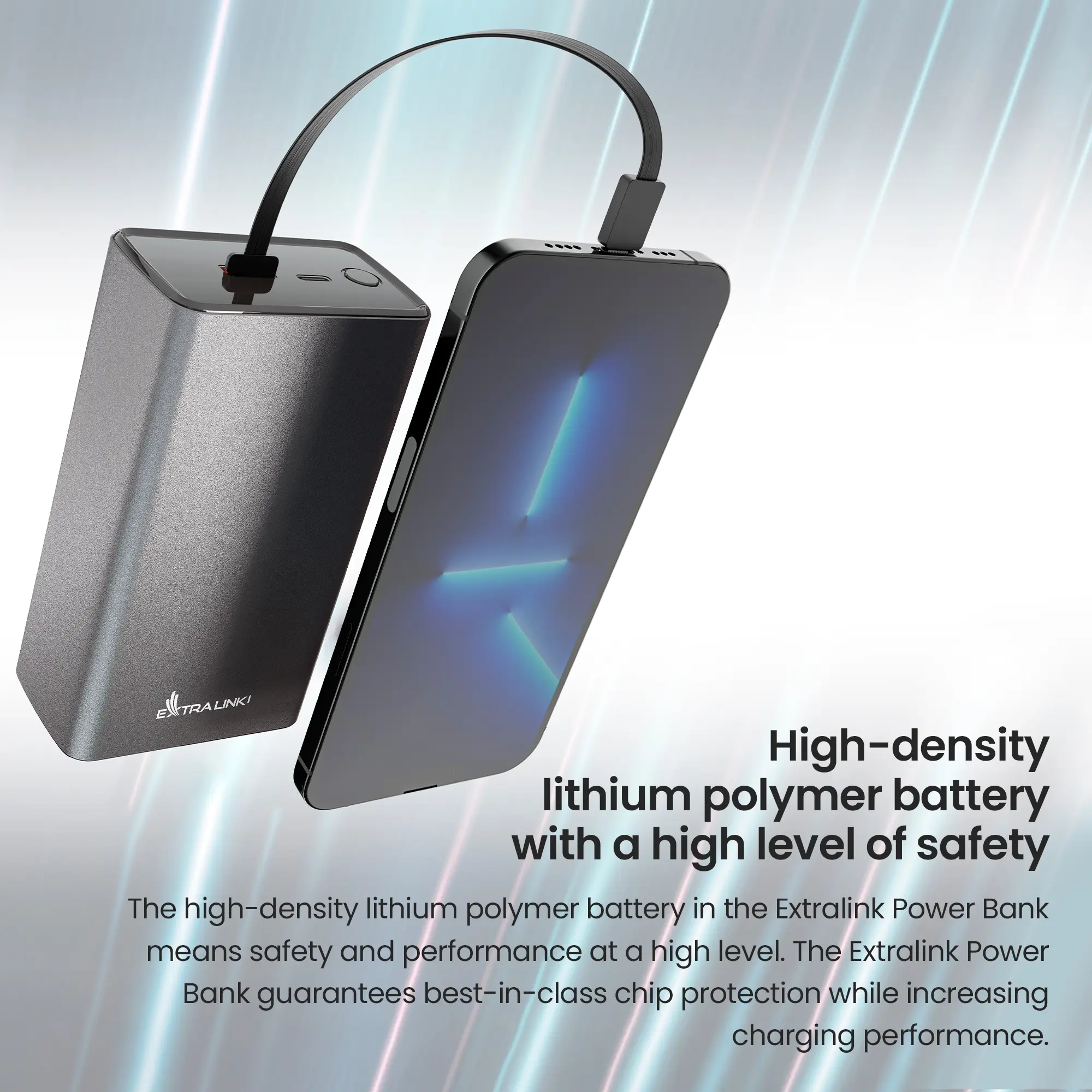 EXTRALINK EPB-068 20000MAH RÁPIDO CARREGAMENTO BANCO DE PODER PRETO