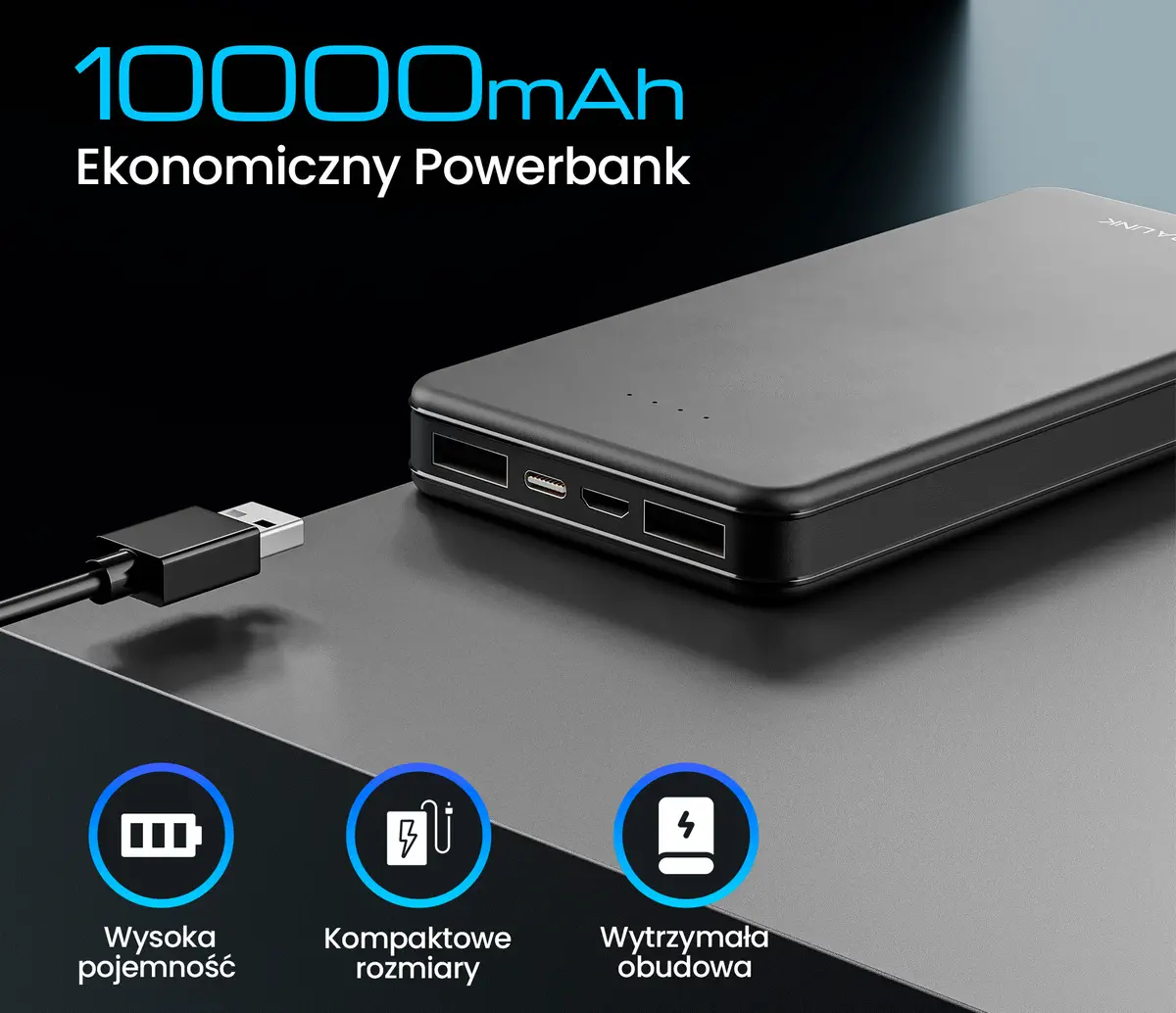 EXTRALINK EPB-078B 10000MAH 5V GÜÇ BANKASI SİYAH