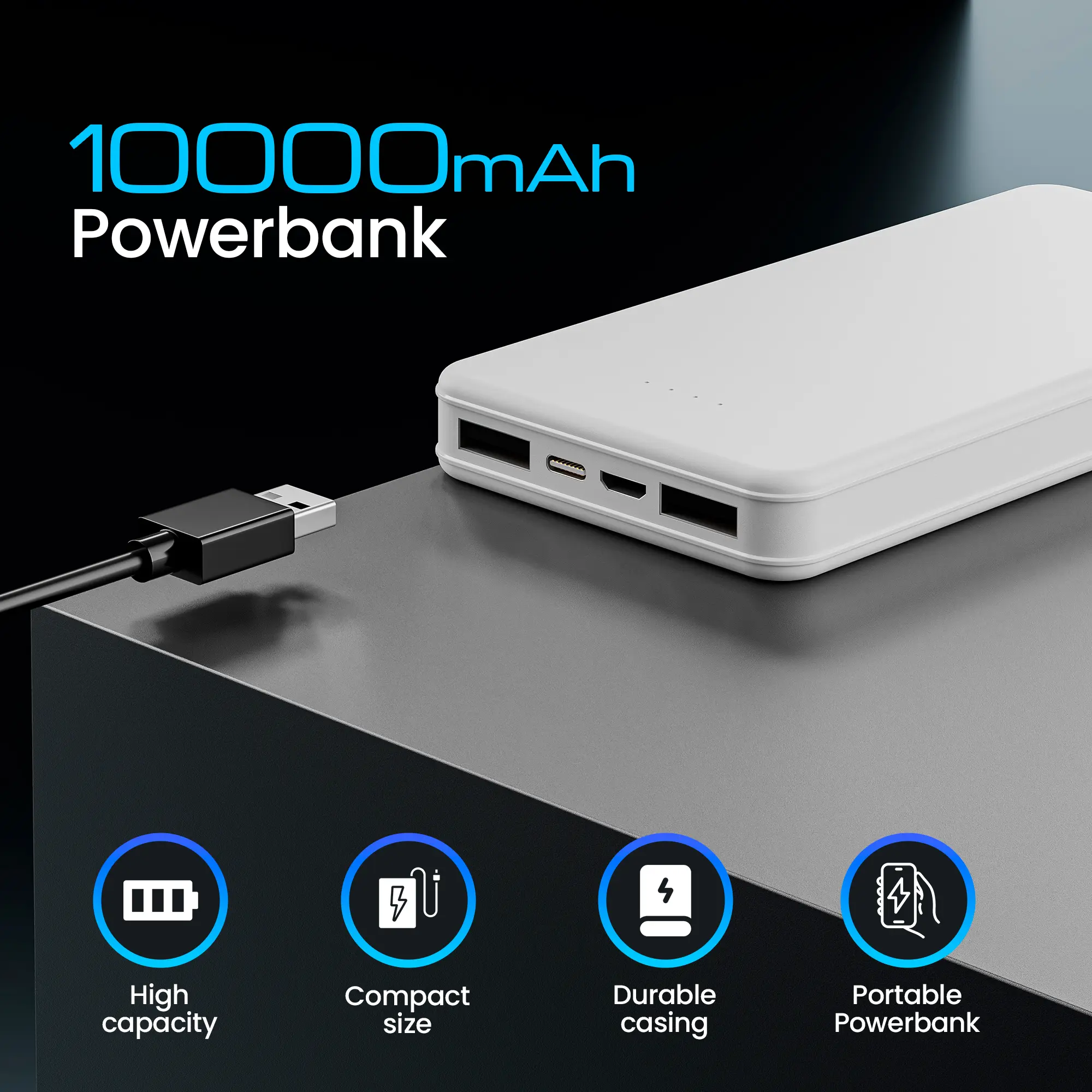 EXTRALINK EPB-078W 10000MAH 5V POWER BANK BLANCO