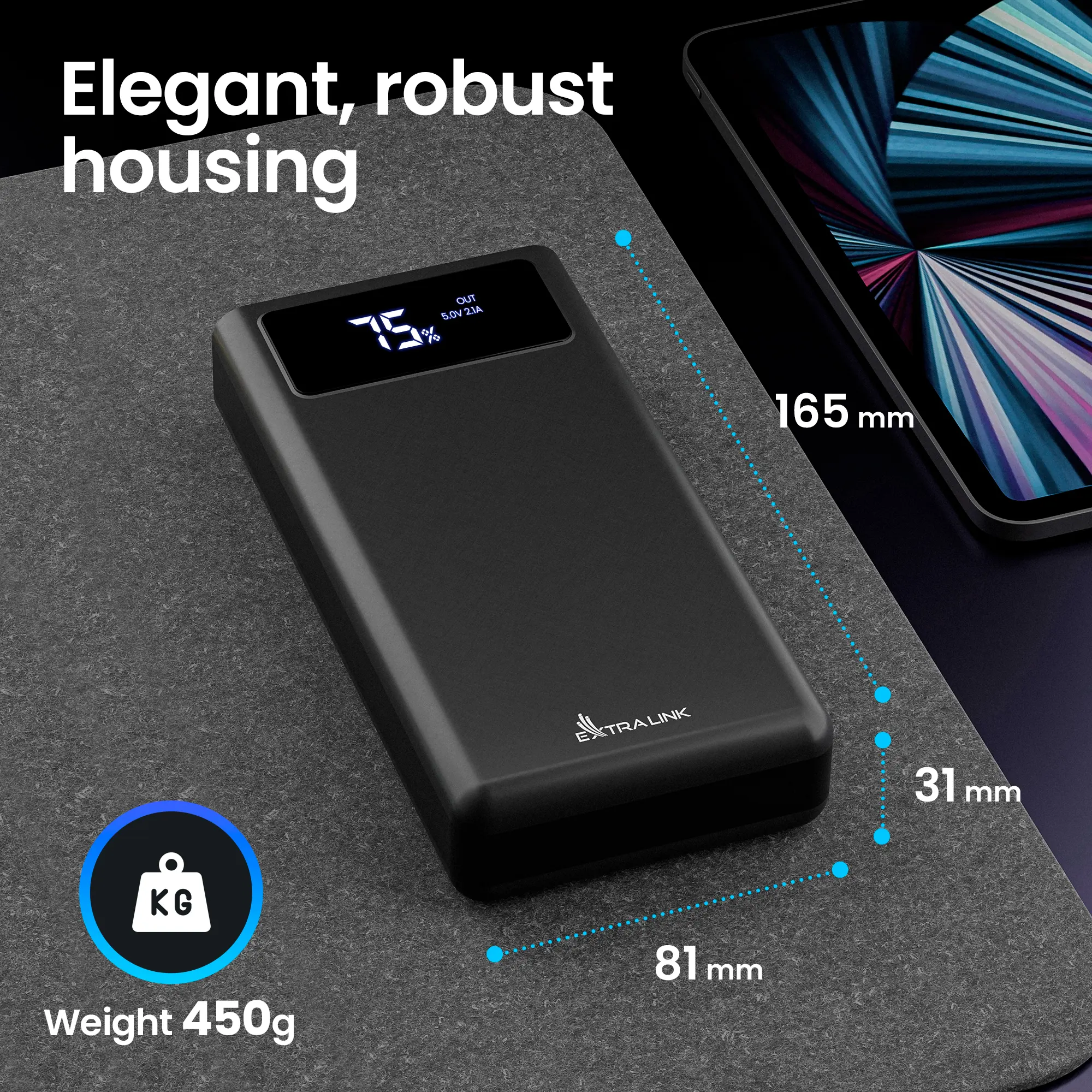 EXTRALINK EPB-112 30000MAH 5V POWER BANK BLACK