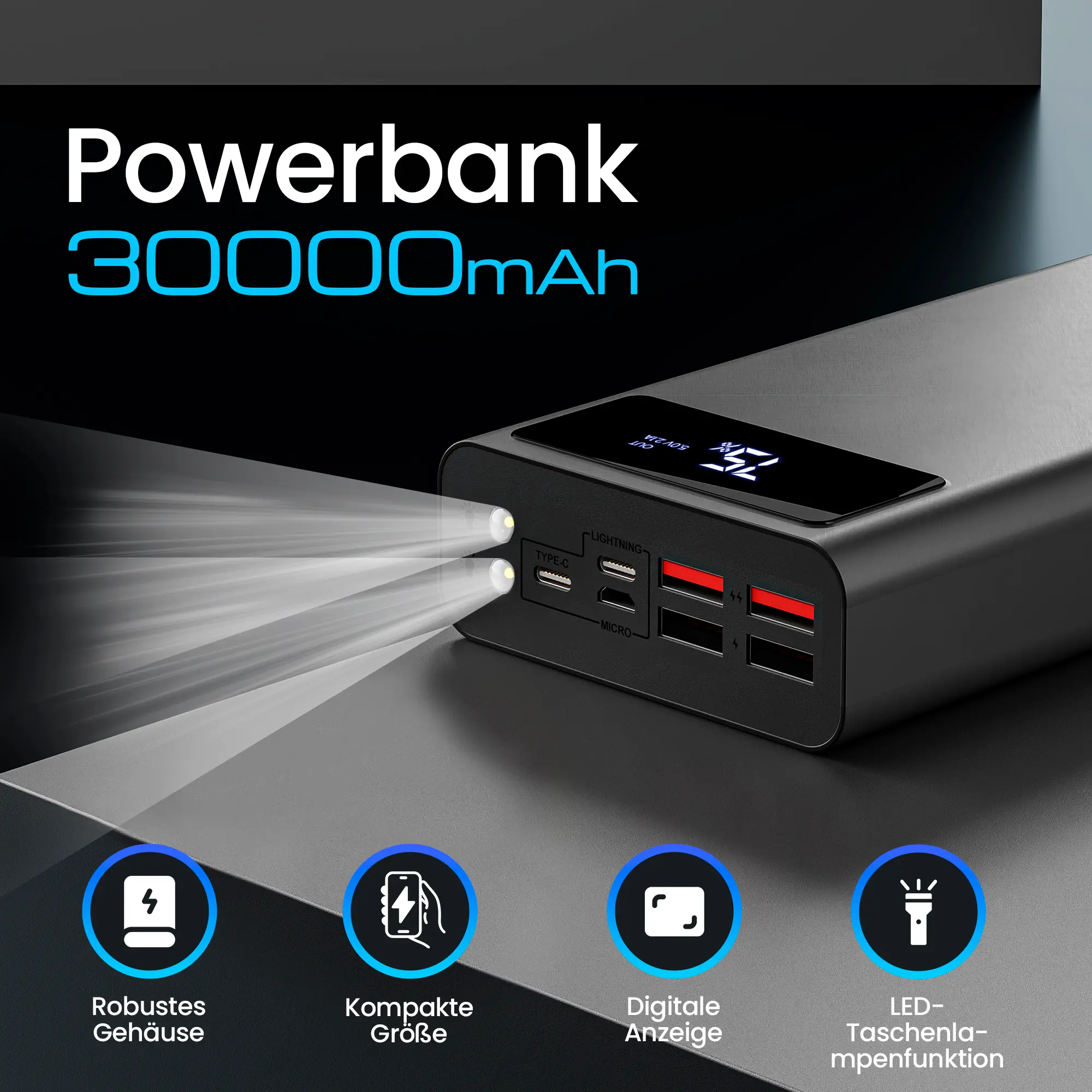 EXTRALINK EPB-112 30000MAH 5V POWER BANK SCHWARZ