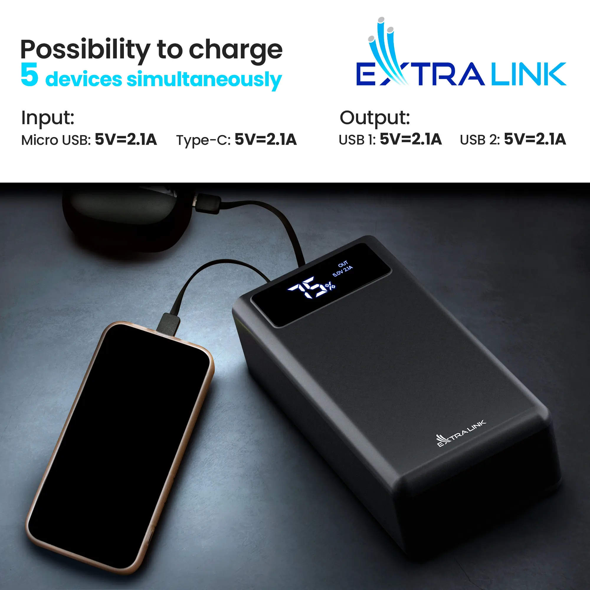 EXTRALINK EPB-114 50000MAH 5V POWER BANK SCHWARZ