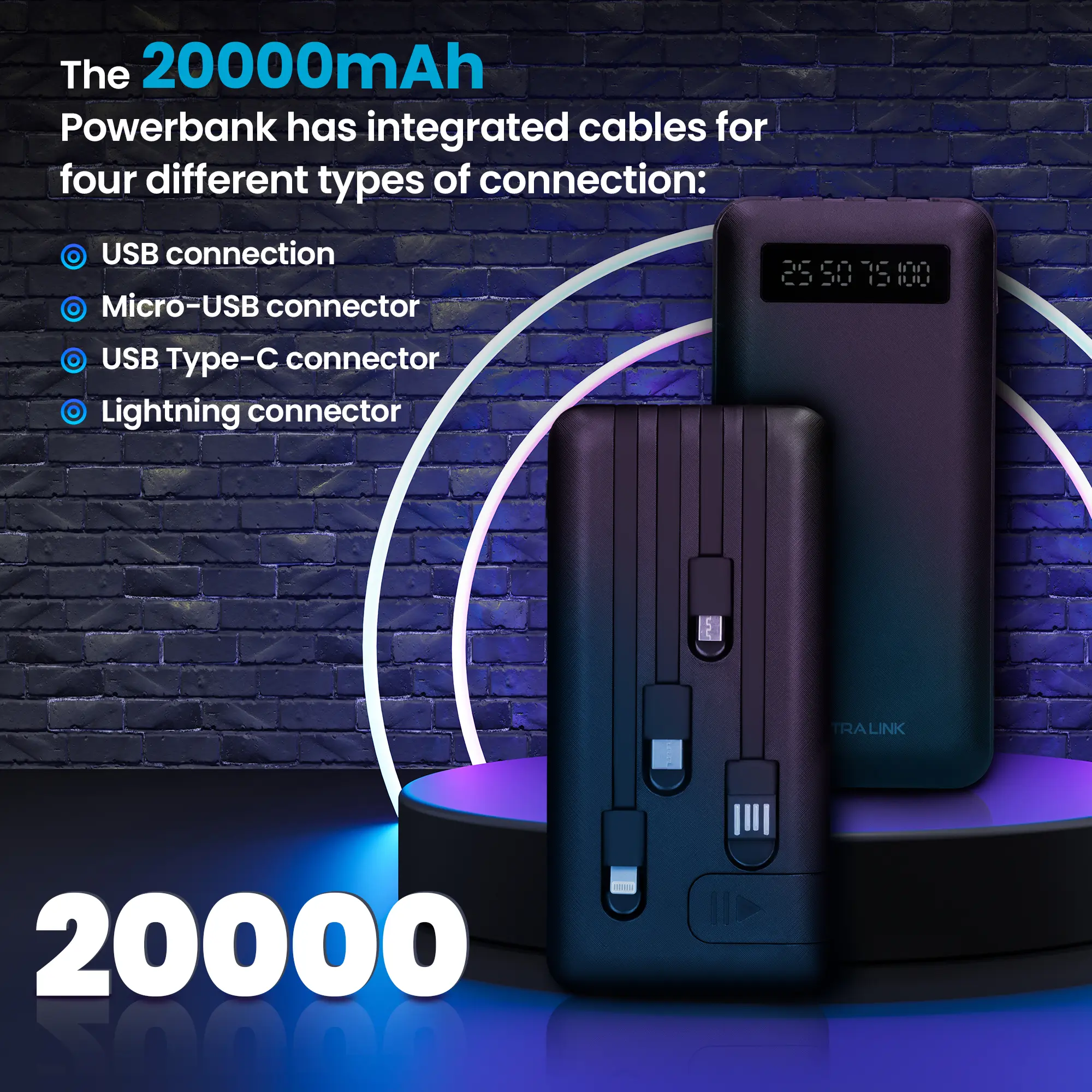 EXTRALINK EPB-084 20000MAH 5V POWER BANK SCHWARZ