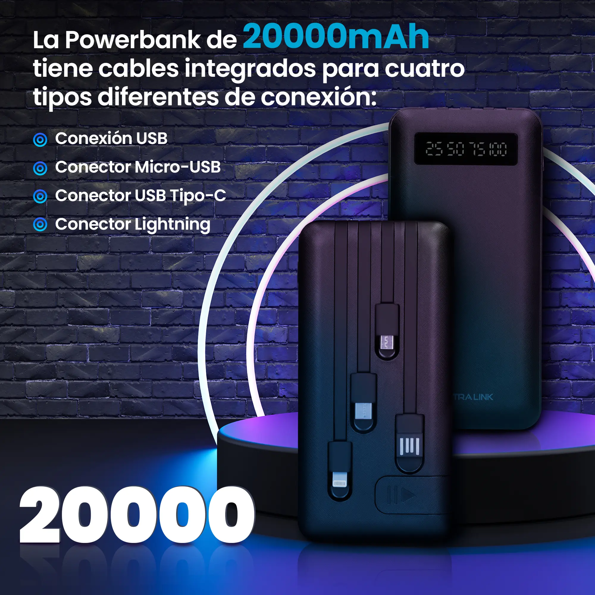 EXTRALINK EPB-084 20000MAH 5V POWER BANK NEGRO