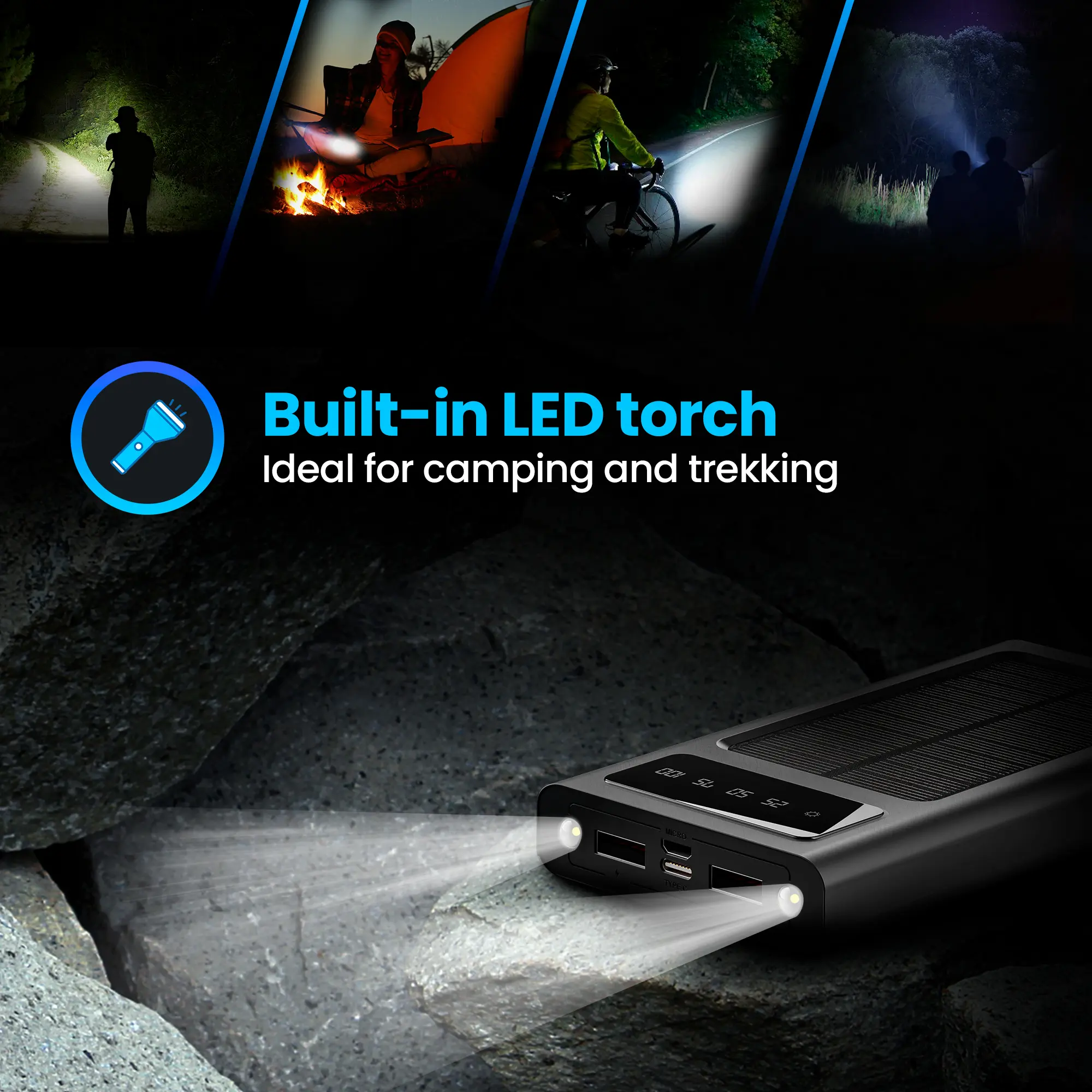 EXTRALINK EPB-091 10000MAH GÜNEŞ ENERJİSİ BANKASI SİYAH