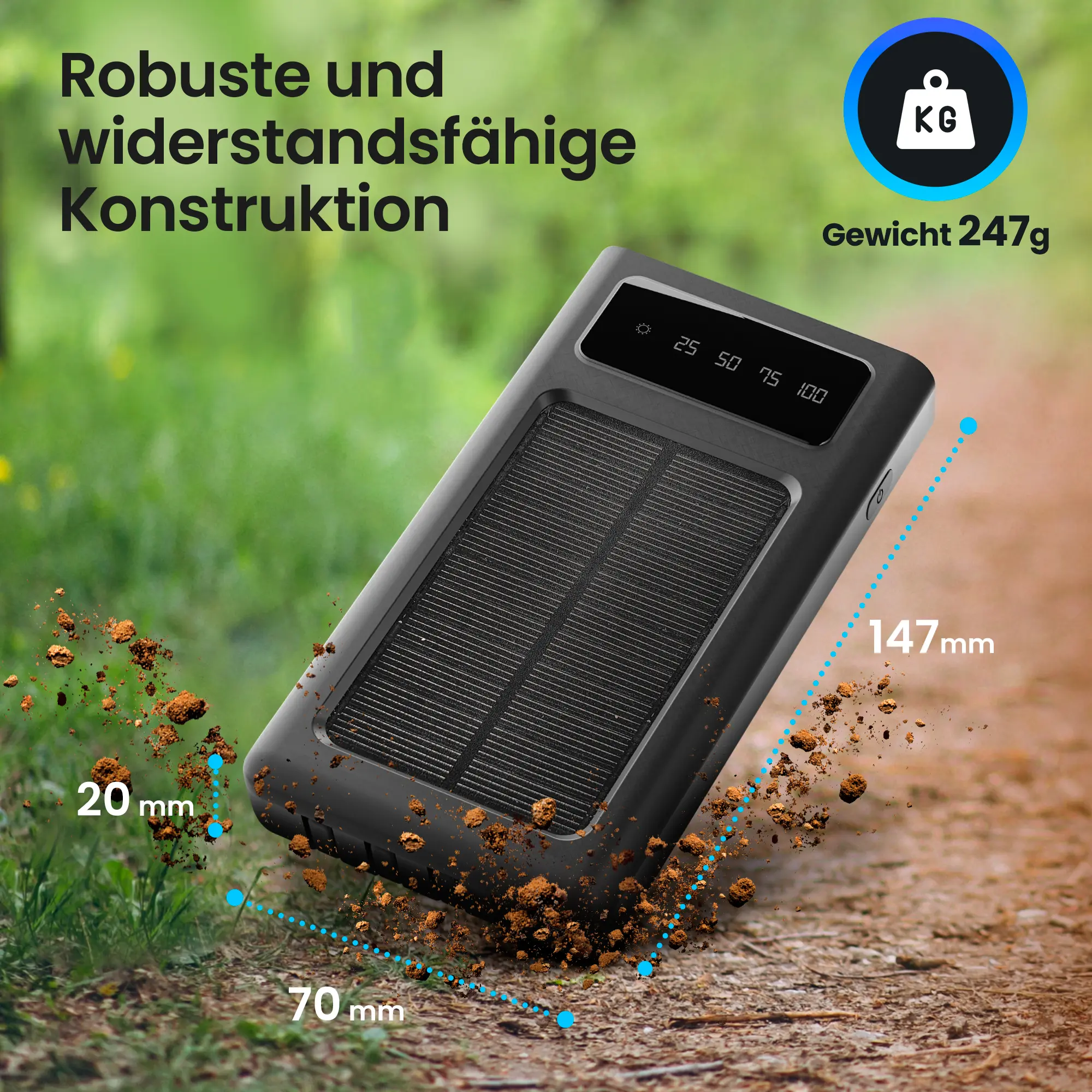 EXTRALINK EPB-091 10000MAH SOLAR POWER BANK SCHWARZ