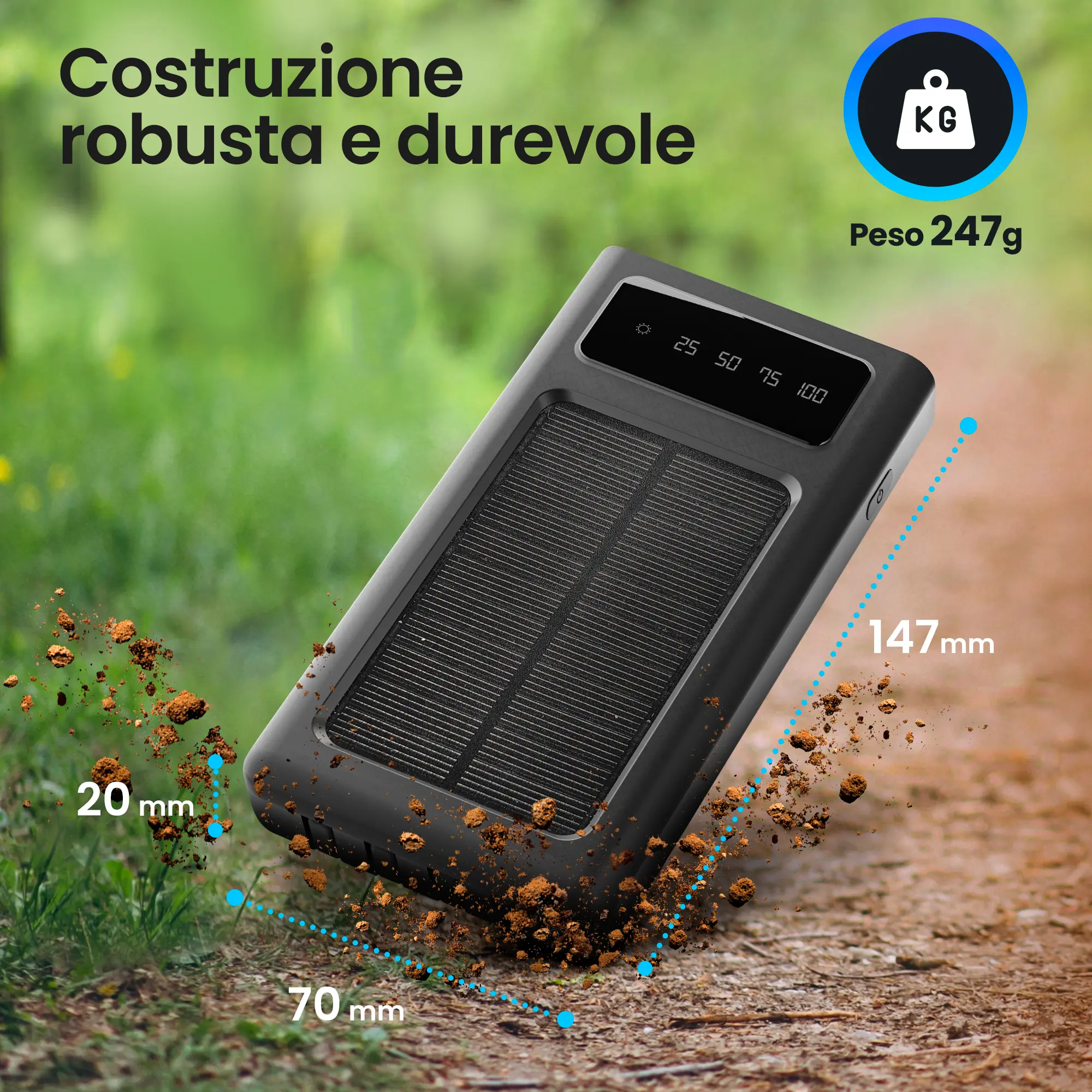 EXTRALINK EPB-091 10000MAH BANCA DI ENERGIA SOLARE NERO