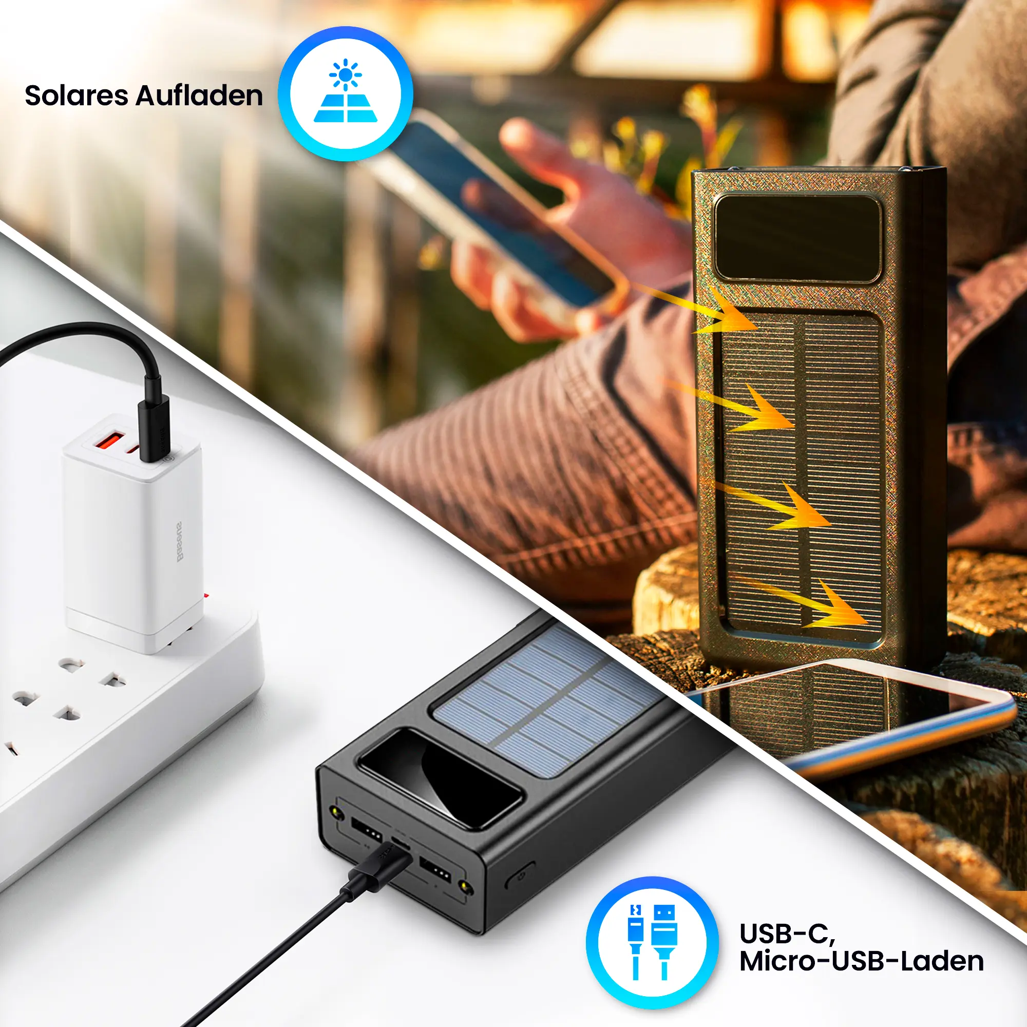 EXTRALINK EPB-092 20000MAH SOLAR POWER BANK SCHWARZ