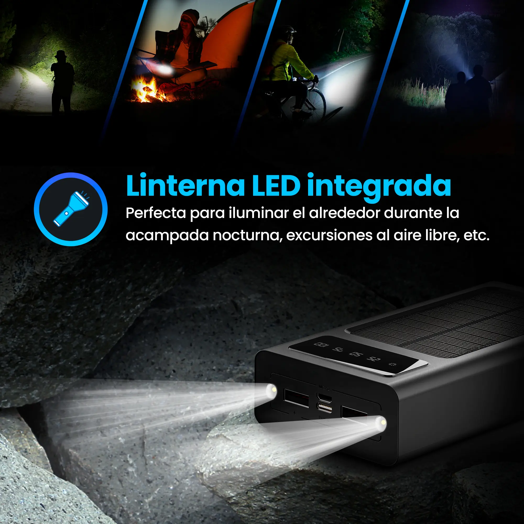 EXTRALINK EPB-092 20000MAH SOLAR POWER BANK NEGRO