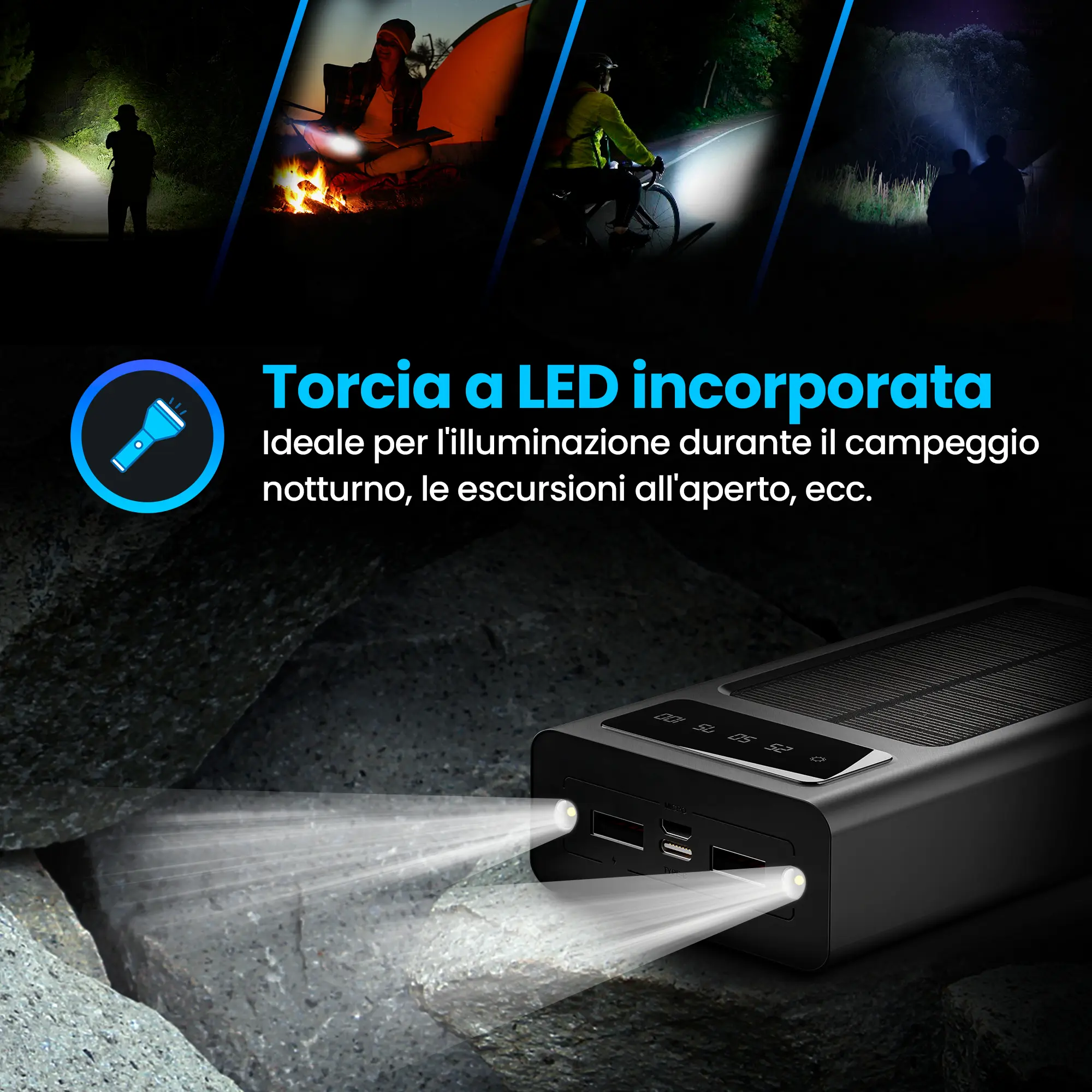 EXTRALINK EPB-092 20000MAH BANCA DI ENERGIA SOLARE NERO
