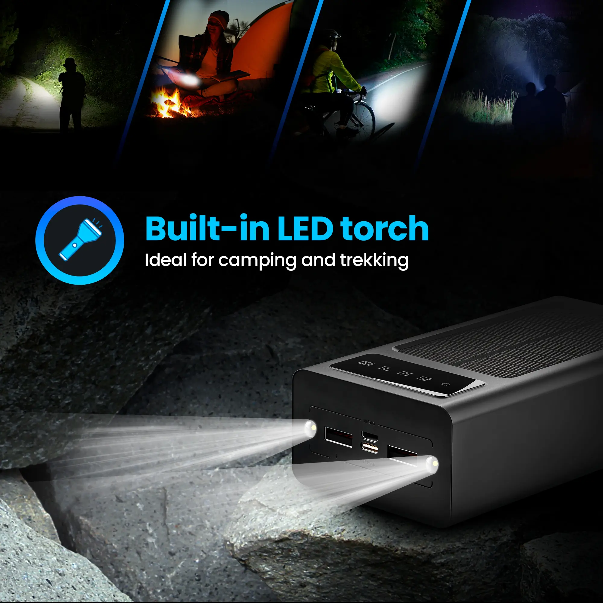 EXTRALINK EPB-093 30000MAH GÜNEŞ ENERJİSİ BANKASI SİYAH