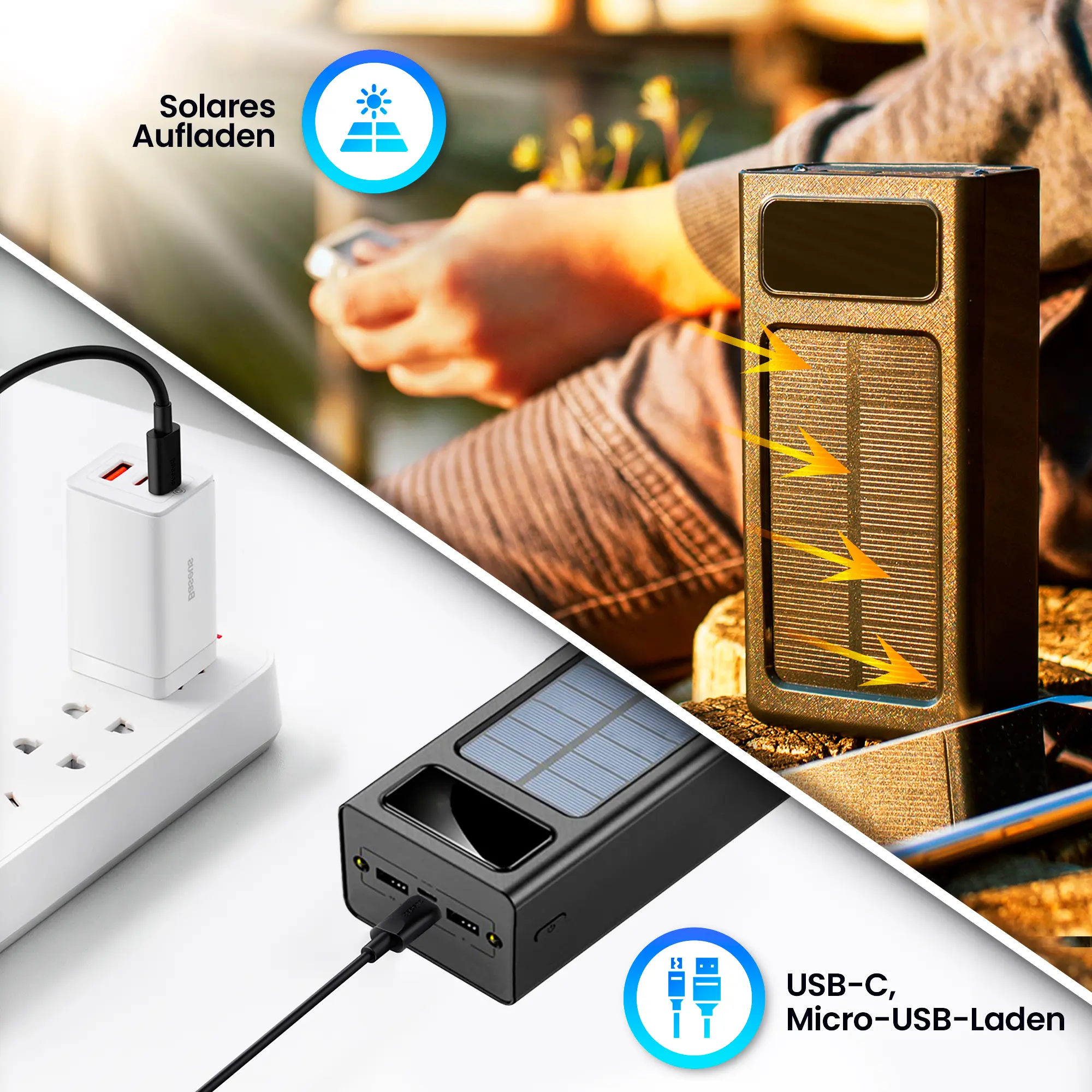 EXTRALINK EPB-093 30000MAH SOLAR POWER BANK SCHWARZ