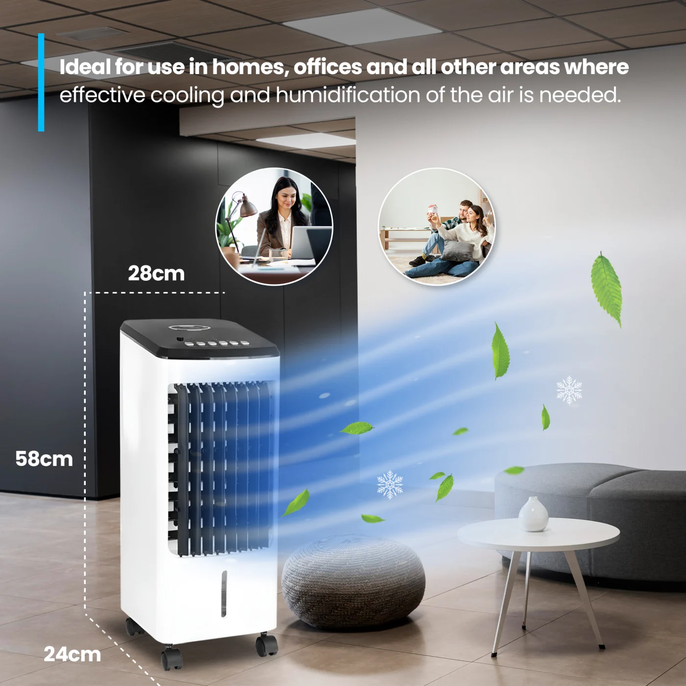 ОХЛАДИТЕЛЬ ВОЗДУХА EMERIO AC-123282, 3 СКОРОСТИ, БЕЛЫЙ