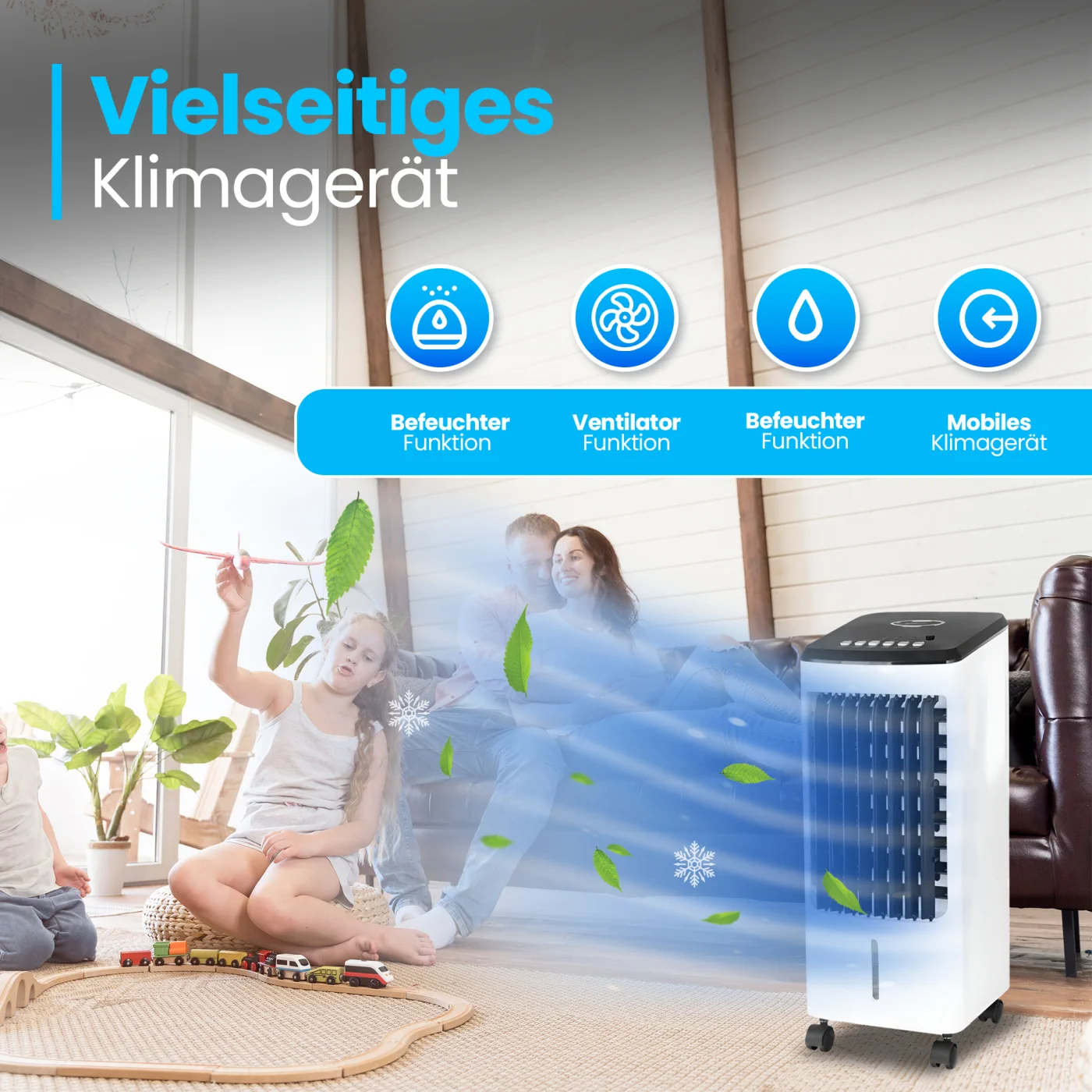 EMERIO AC-123282 LUFTK&Uuml;HLER, 3 GESCHWINDIGKEITSSTUFEN, WEISS