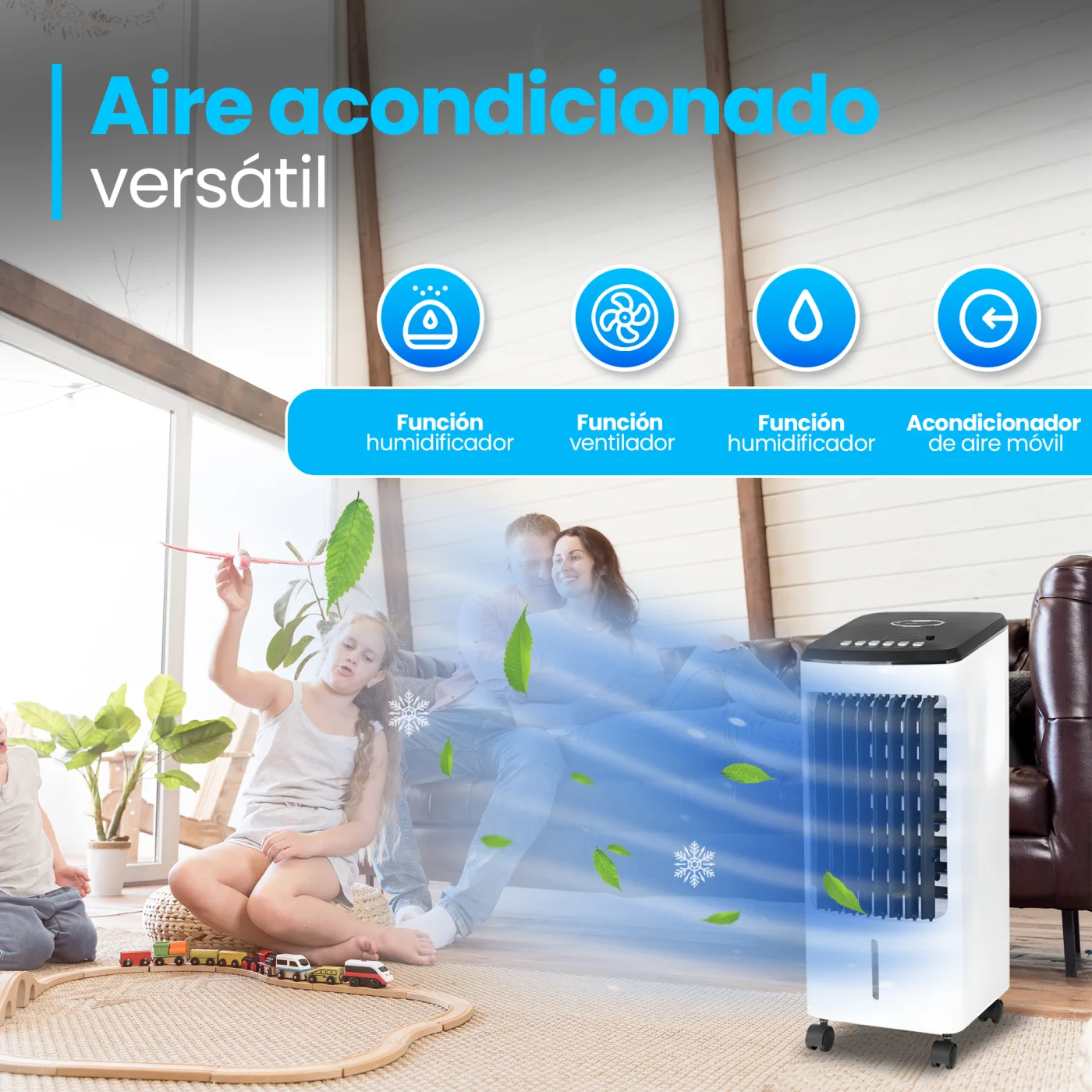 EMERIO AC-123282 ENFRIADOR DE AIRE, 3 VELOCIDADES, BLANCO