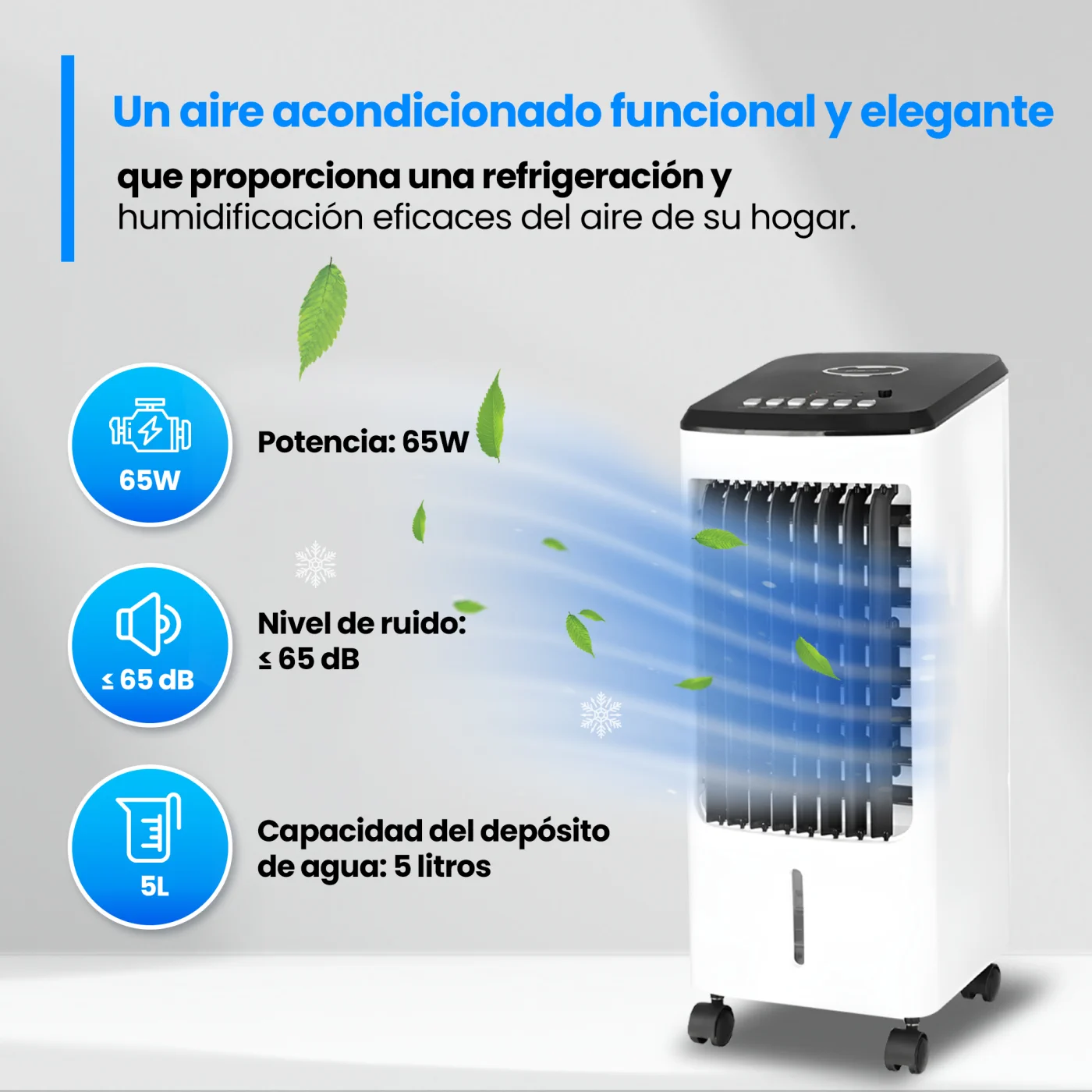 EMERIO AC-123282 ENFRIADOR DE AIRE, 3 VELOCIDADES, BLANCO