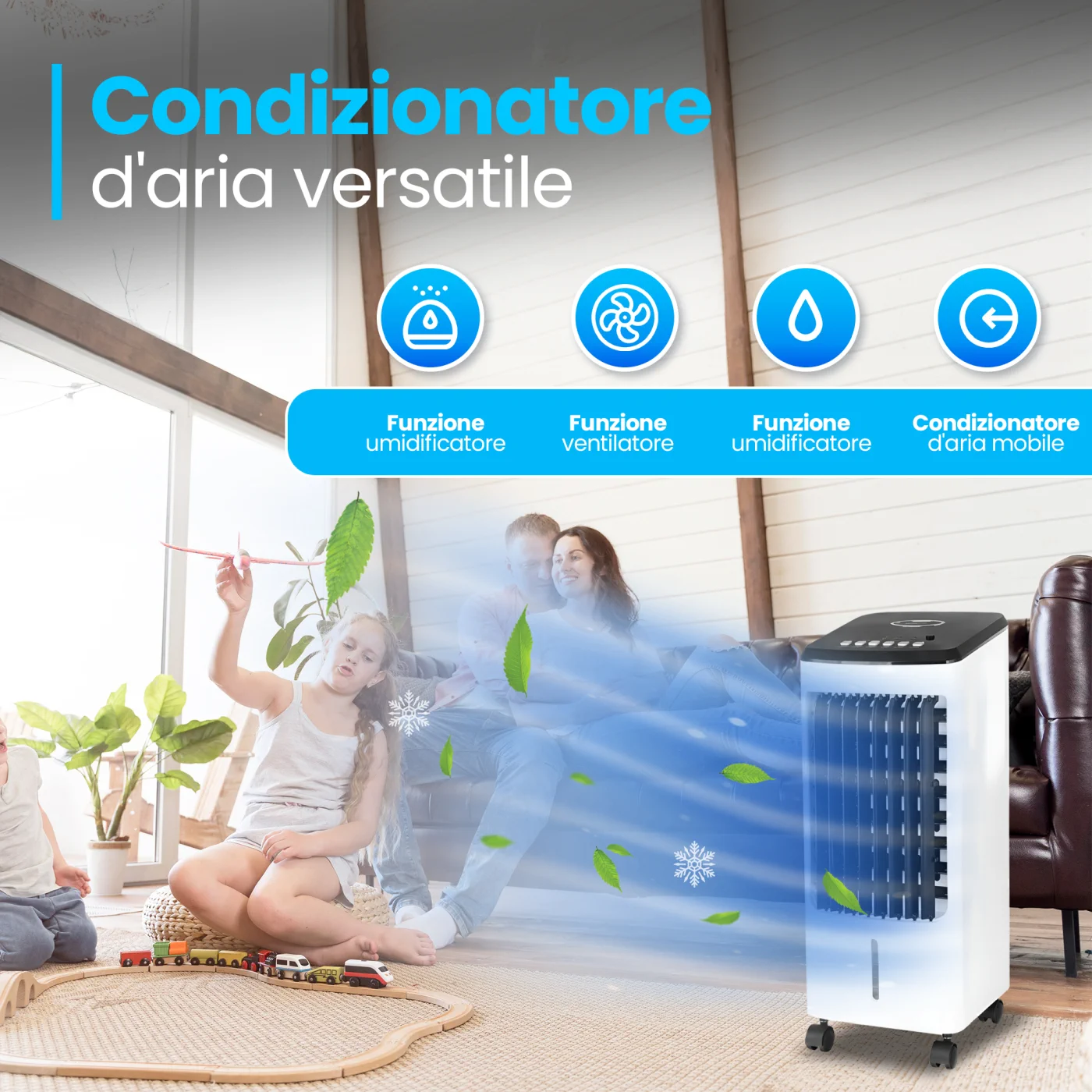 EMERIO AC-123282 RAFFREDDATORE D'ARIA, 3 VELOCIT&Agrave;, BIANCO