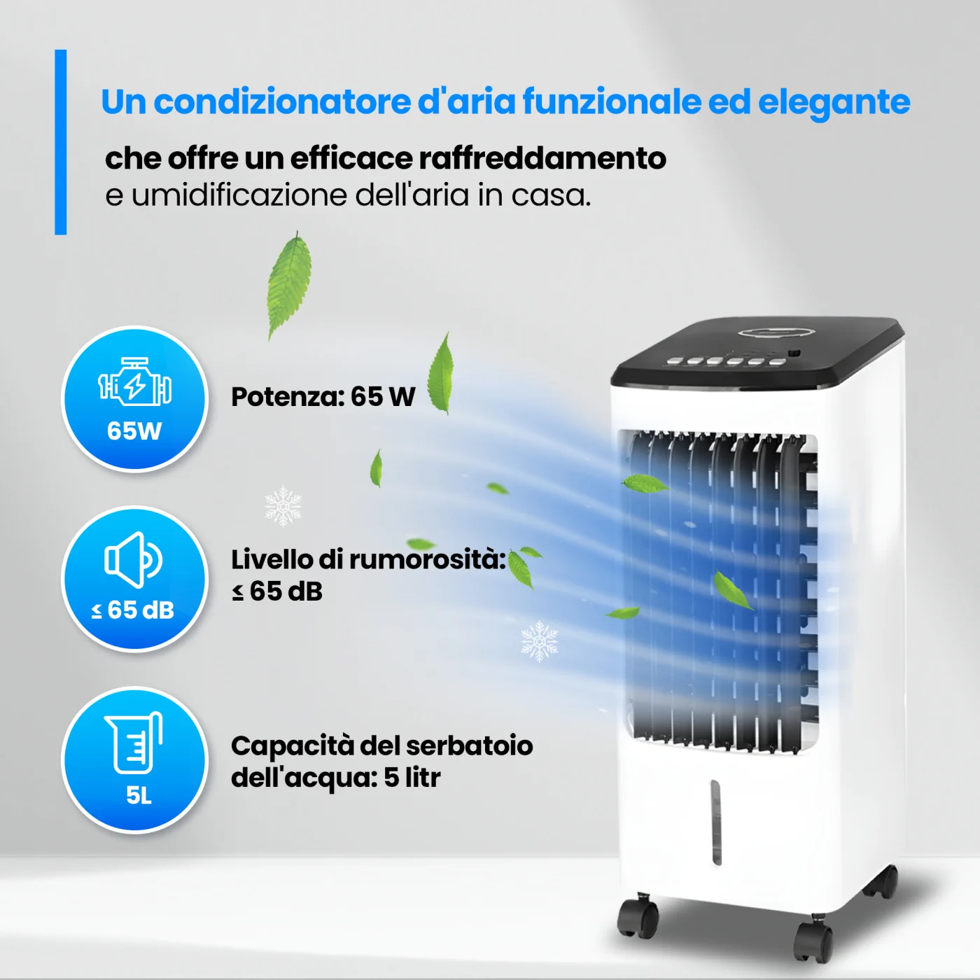 EMERIO AC-123282 RAFFREDDATORE D'ARIA, 3 VELOCITÀ, BIANCO