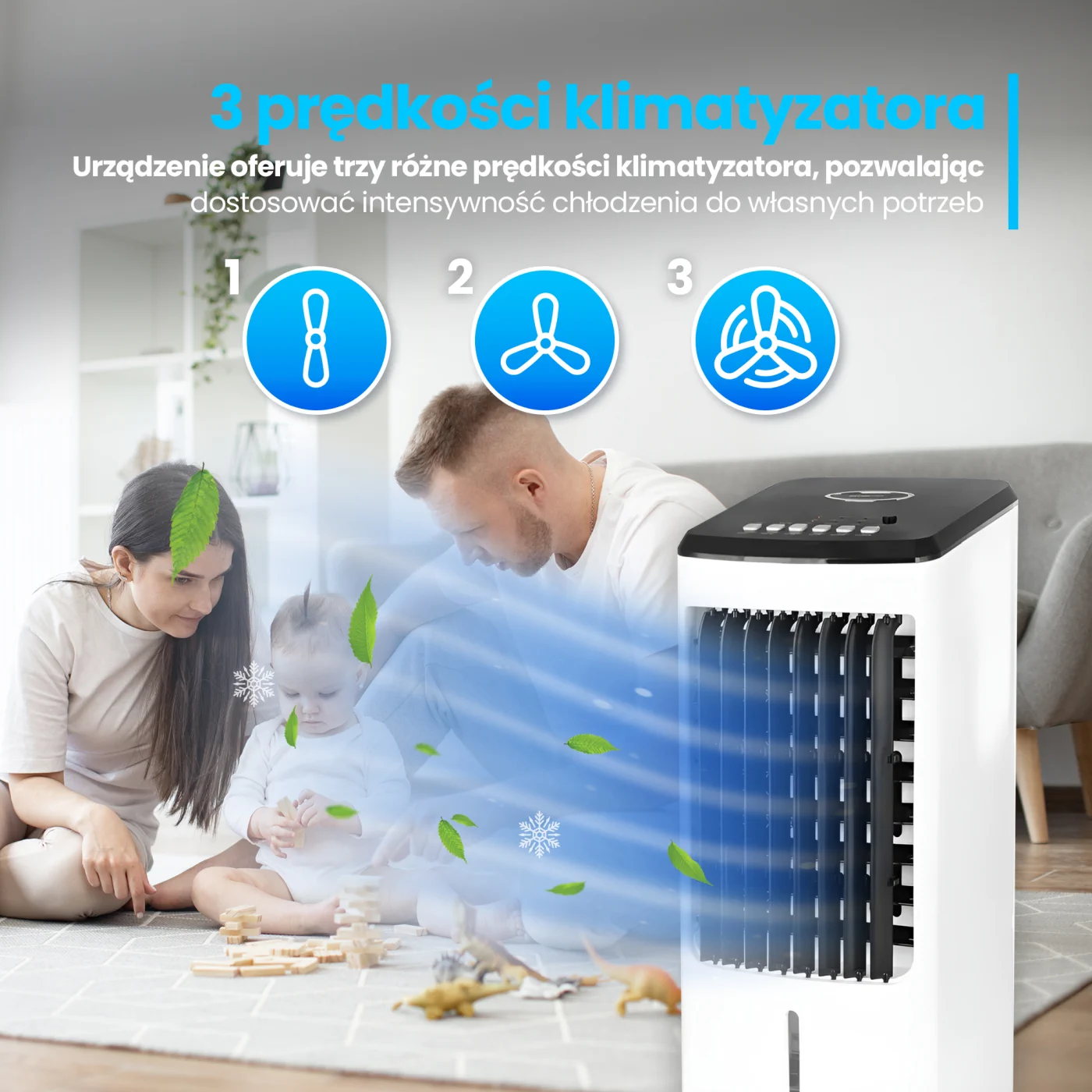 EMERIO AC-123282 AIR COOLER, 3 SPEED SETTINGS, WHITE