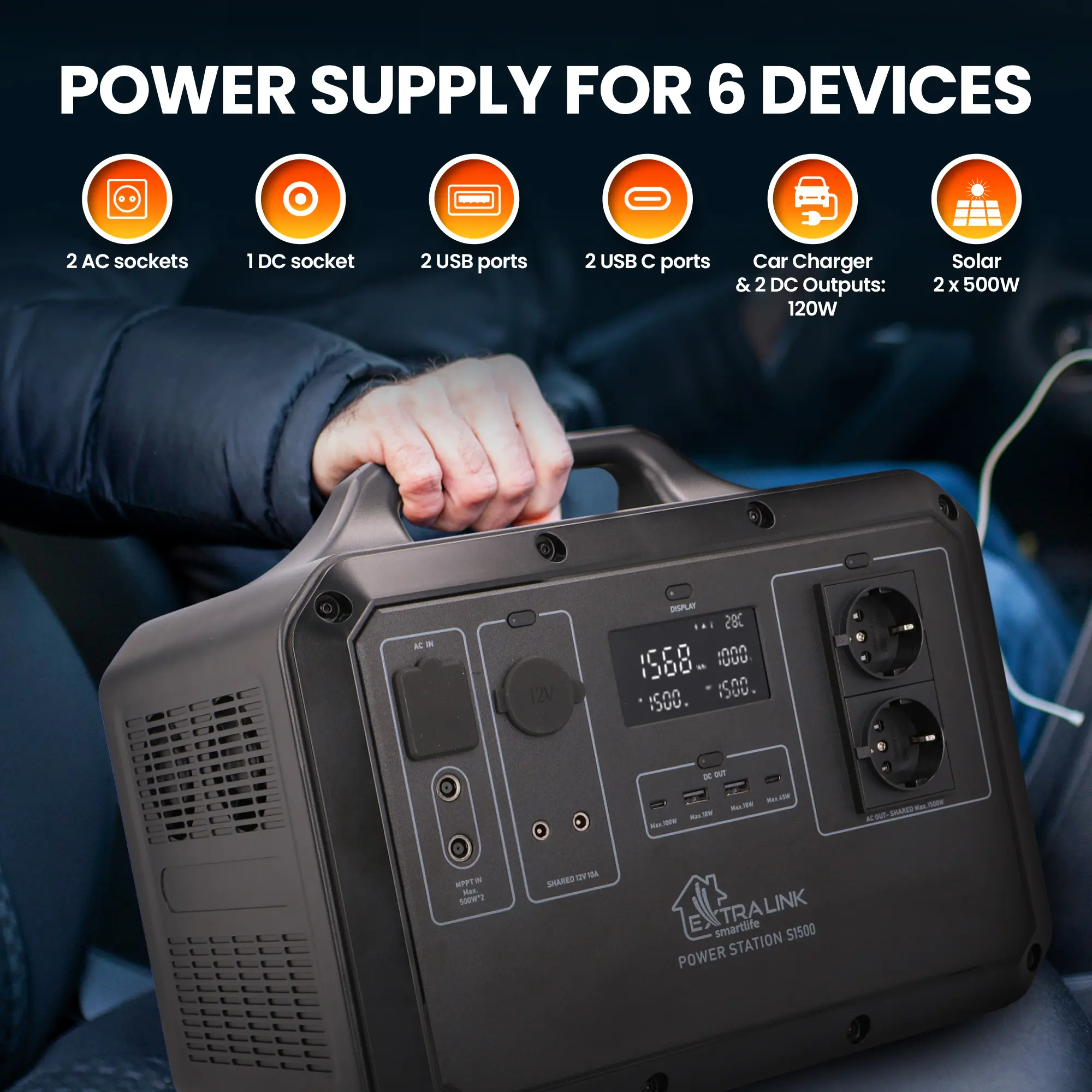 ELEKTRÁRNA EXTRALINK EPS-S1500F 1568 WH