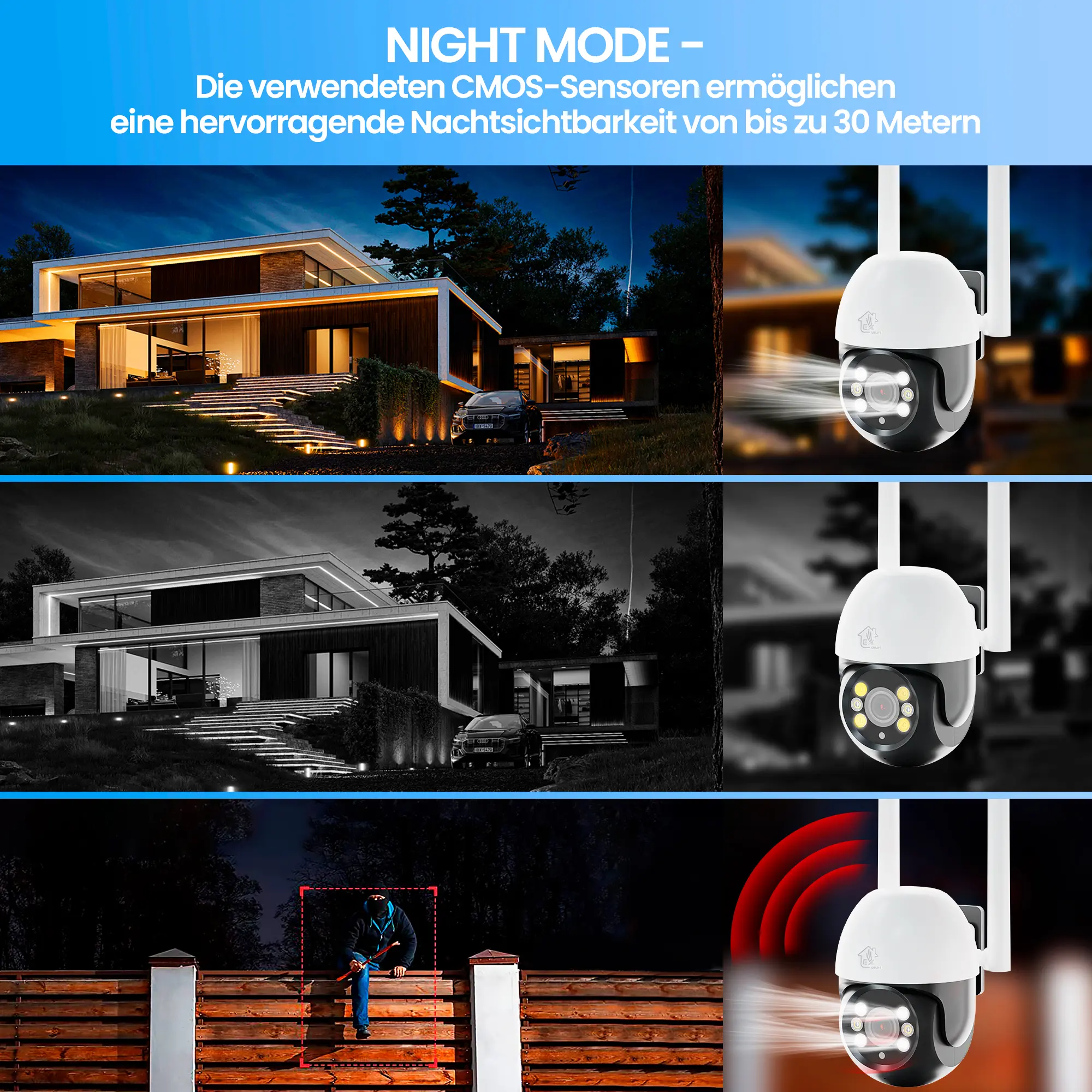 EXTRALINK PERUN OUTDOOR SICHERHEITSKAMERA FULL HD 1296P PTZ EOC-268 batna24
