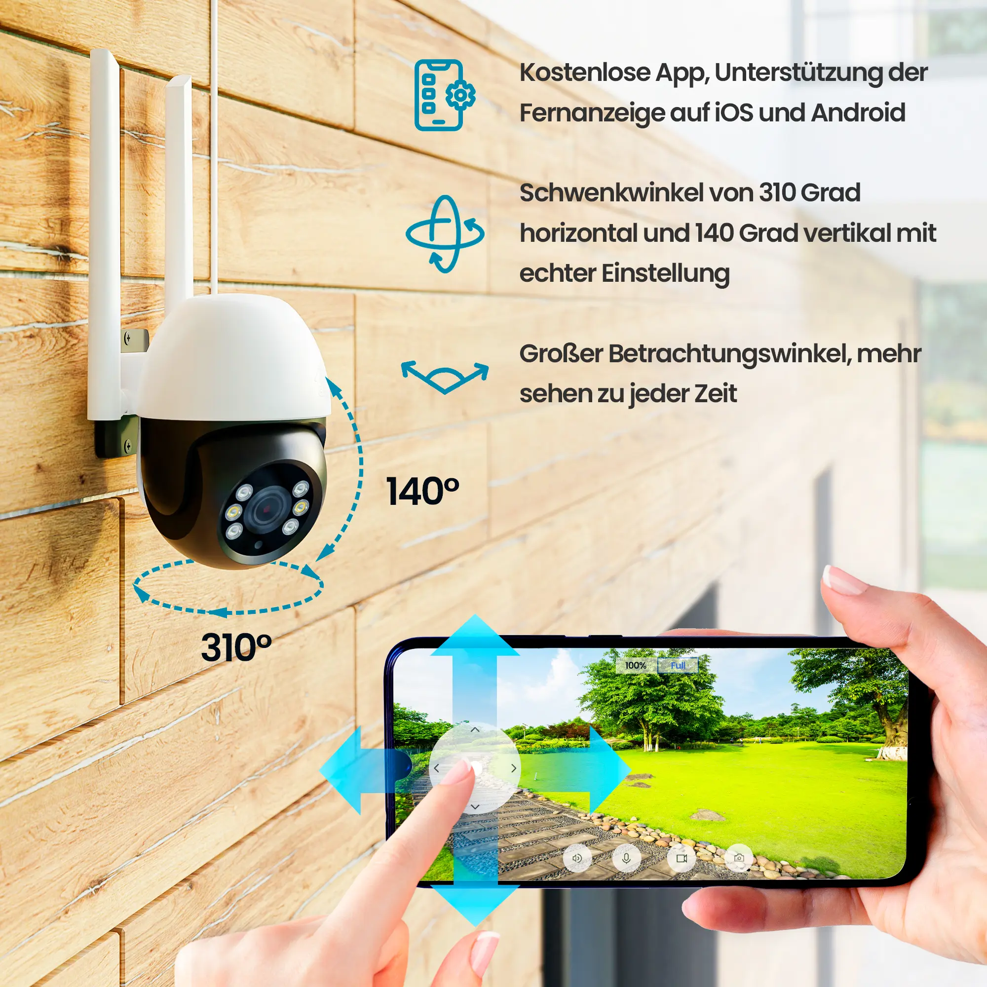 EXTRALINK PERUN OUTDOOR SICHERHEITSKAMERA FULL HD 1296P PTZ EOC-268 batna24
