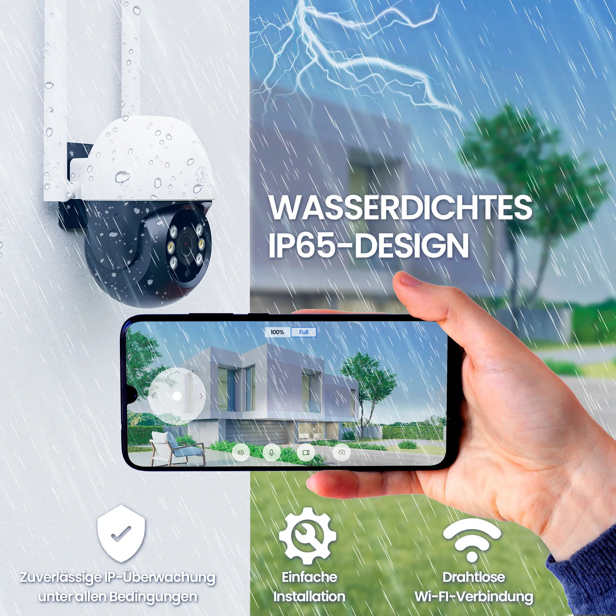 EXTRALINK PERUN OUTDOOR SICHERHEITSKAMERA FULL HD 1296P PTZ EOC-268 batna24