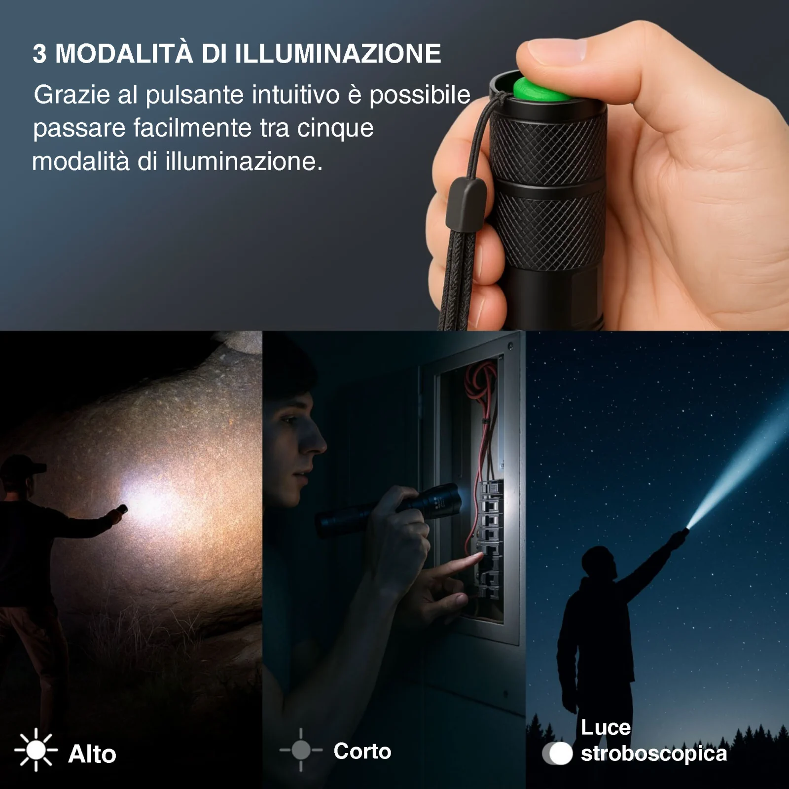 EXTRALINK FLASHLIGHT EFL-1008 10W LED 200LM BATTERIA batna24