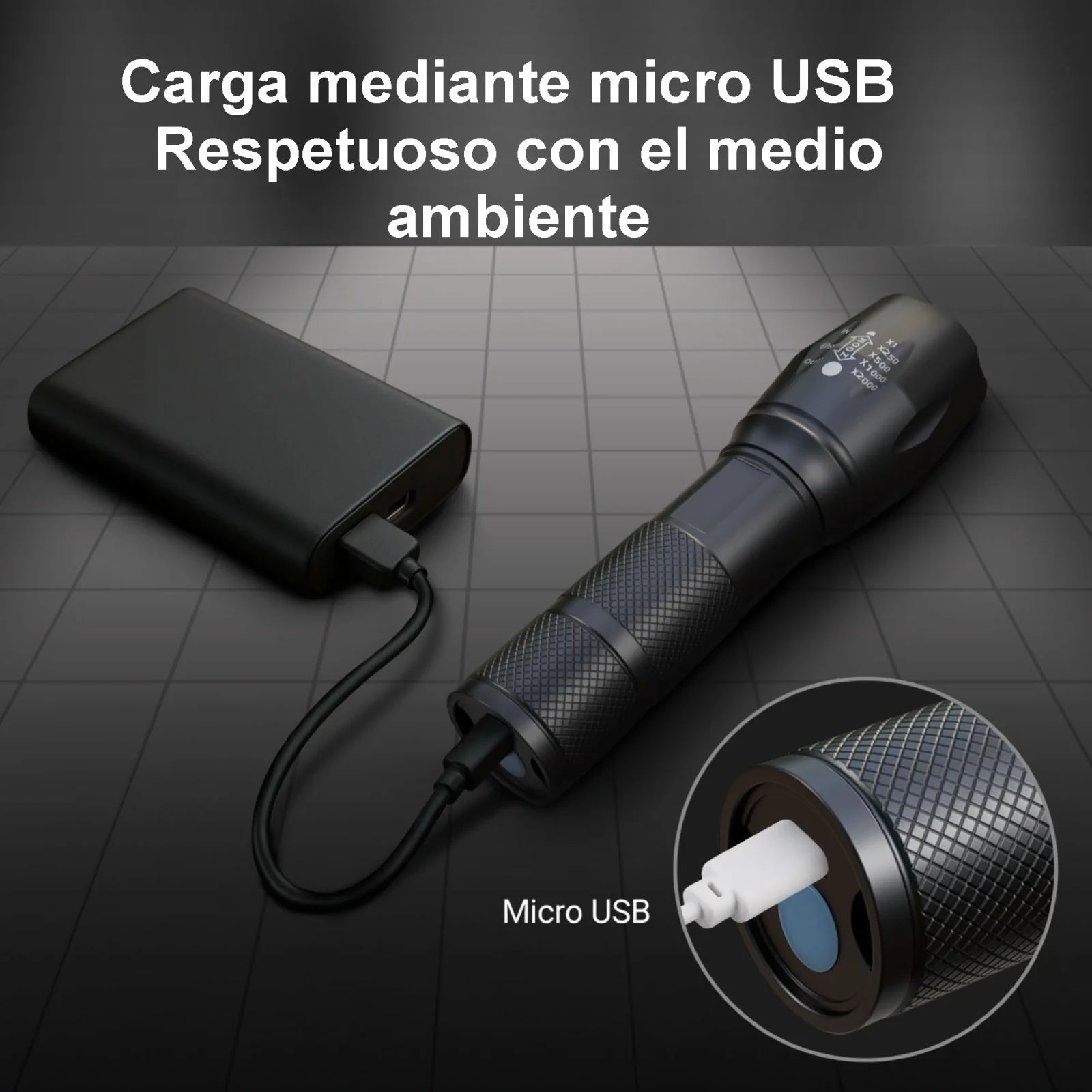 EXTRALINK FLASHLIGHT EFL-1031 ODIN 10W LED 400LM BATER&Iacute;A RECARGABLE batna24