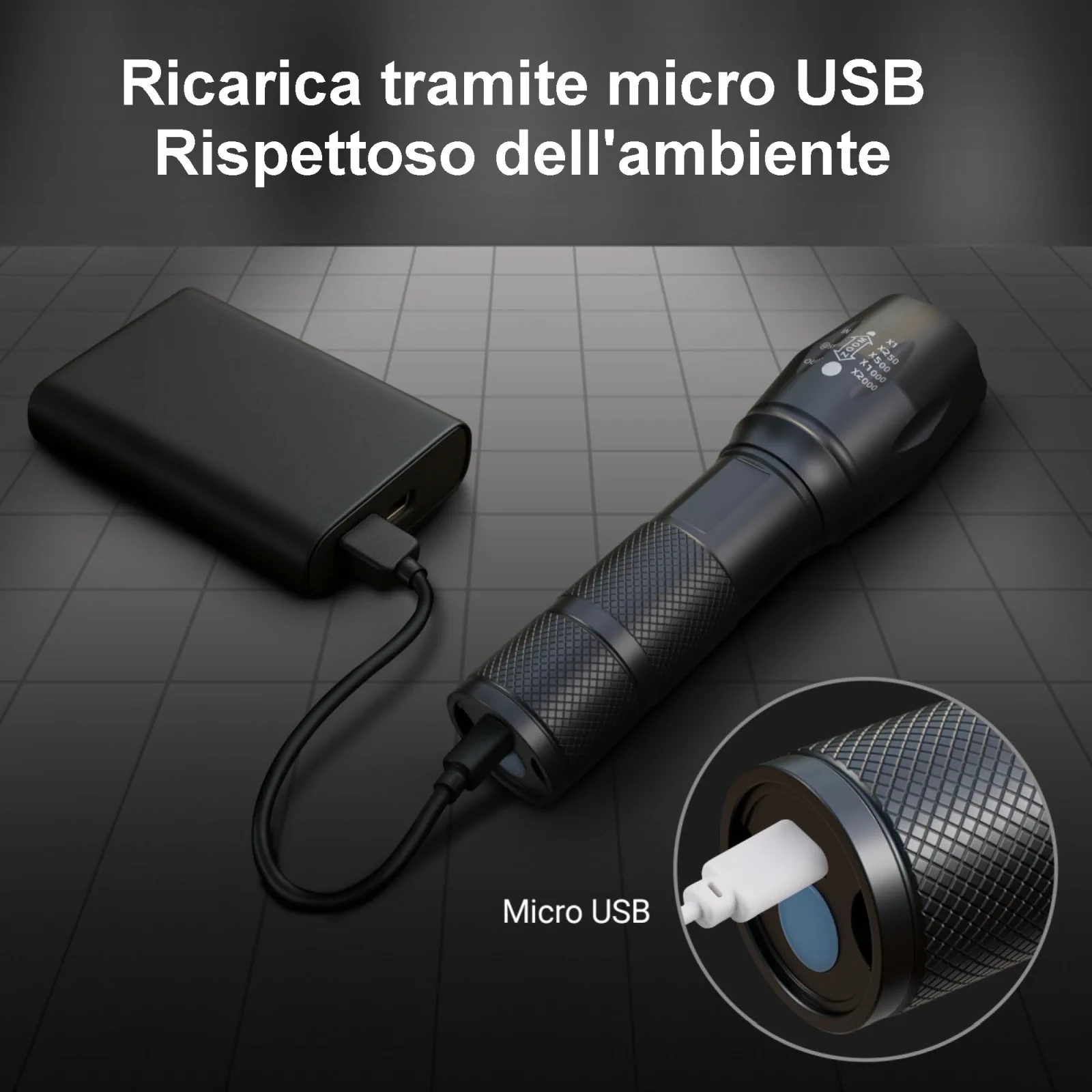 EXTRALINK FLASHLIGHT EFL-1031 ODIN 10W LED 400LM BATTERIA RICARICABILE batna24