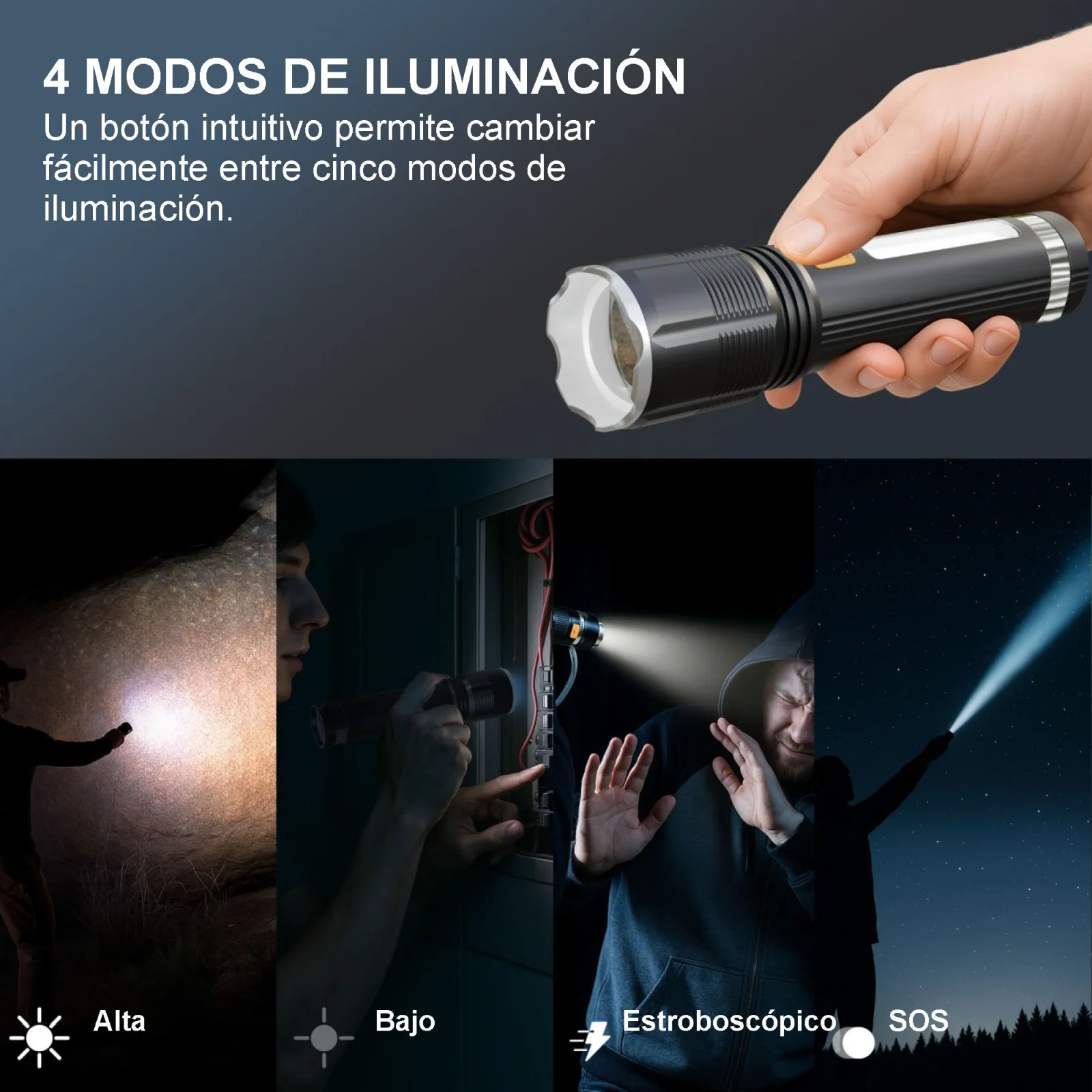 EXTRALINK FLASHLIGHT LED P50 700LM BATERÍA RECARGABLE batna24