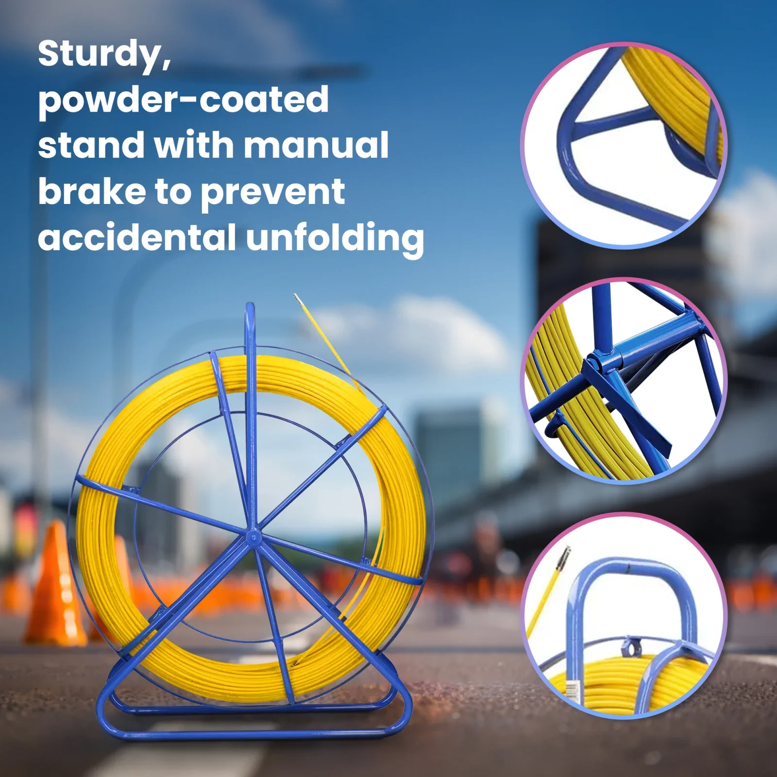 Extralink Pilot 3.8mm 25m | FRP fibra de vidrio, dia. 3.8mm, longitud 25m, amarillo