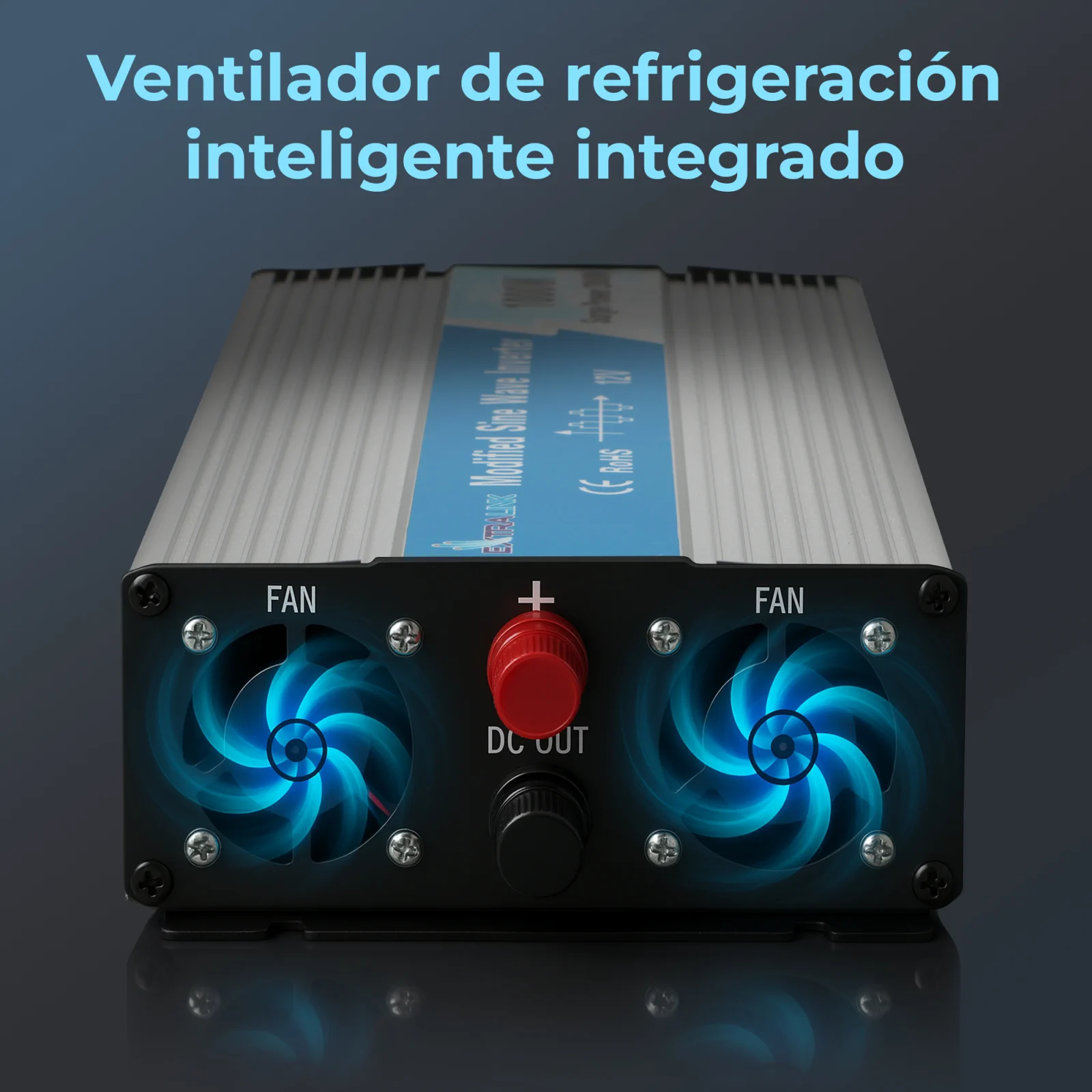 CONVERTIDOR DE TENSIÓN EXTRALINK 12V - 230V, 1500W, SINUSOIDAL MODIFICADO OPIM-1500W